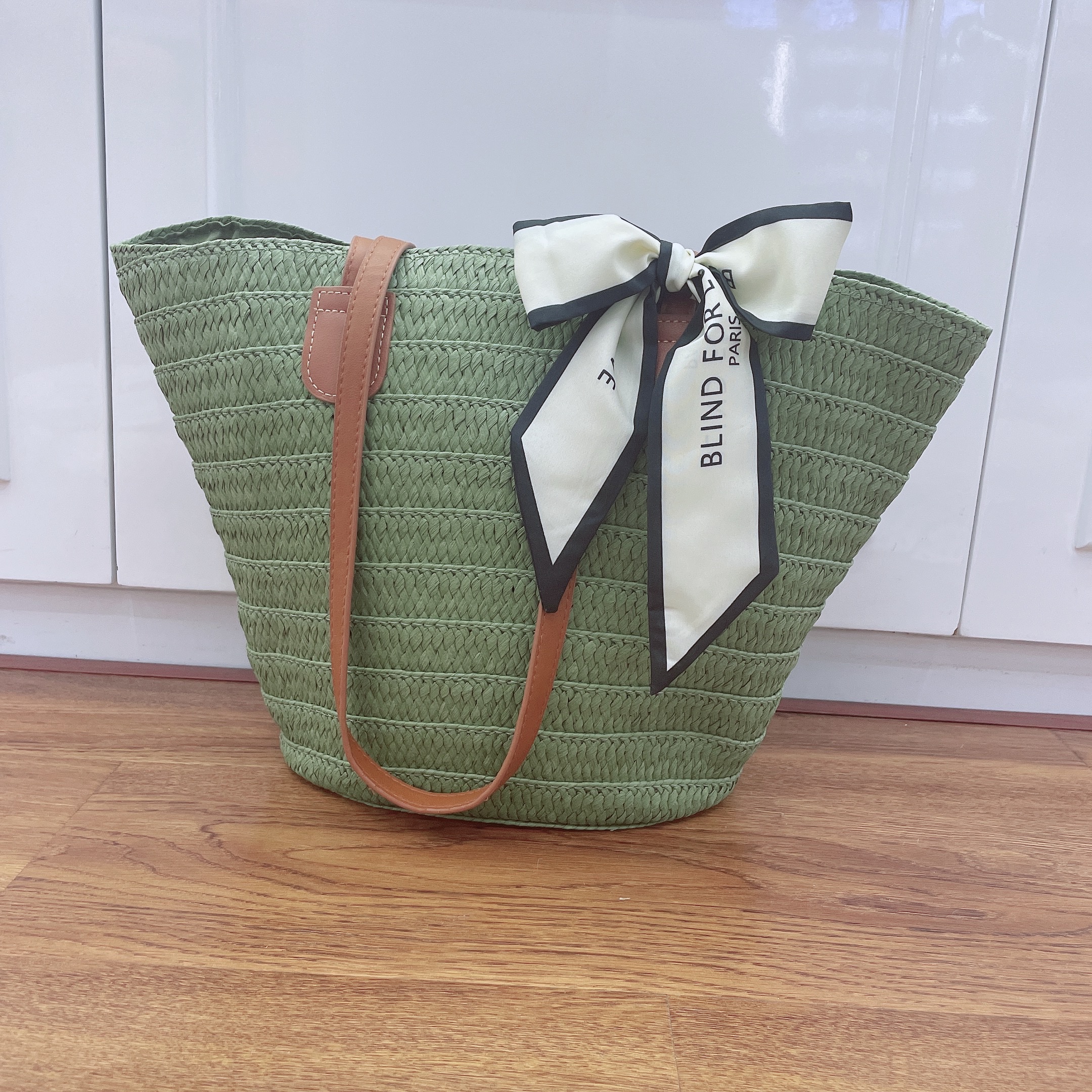 Woven bags, commuter bags, straw woven bags, summer travel photo bags, versatile beach bags, hand-woven bags, large-capacity single-shoulder bags details Picture