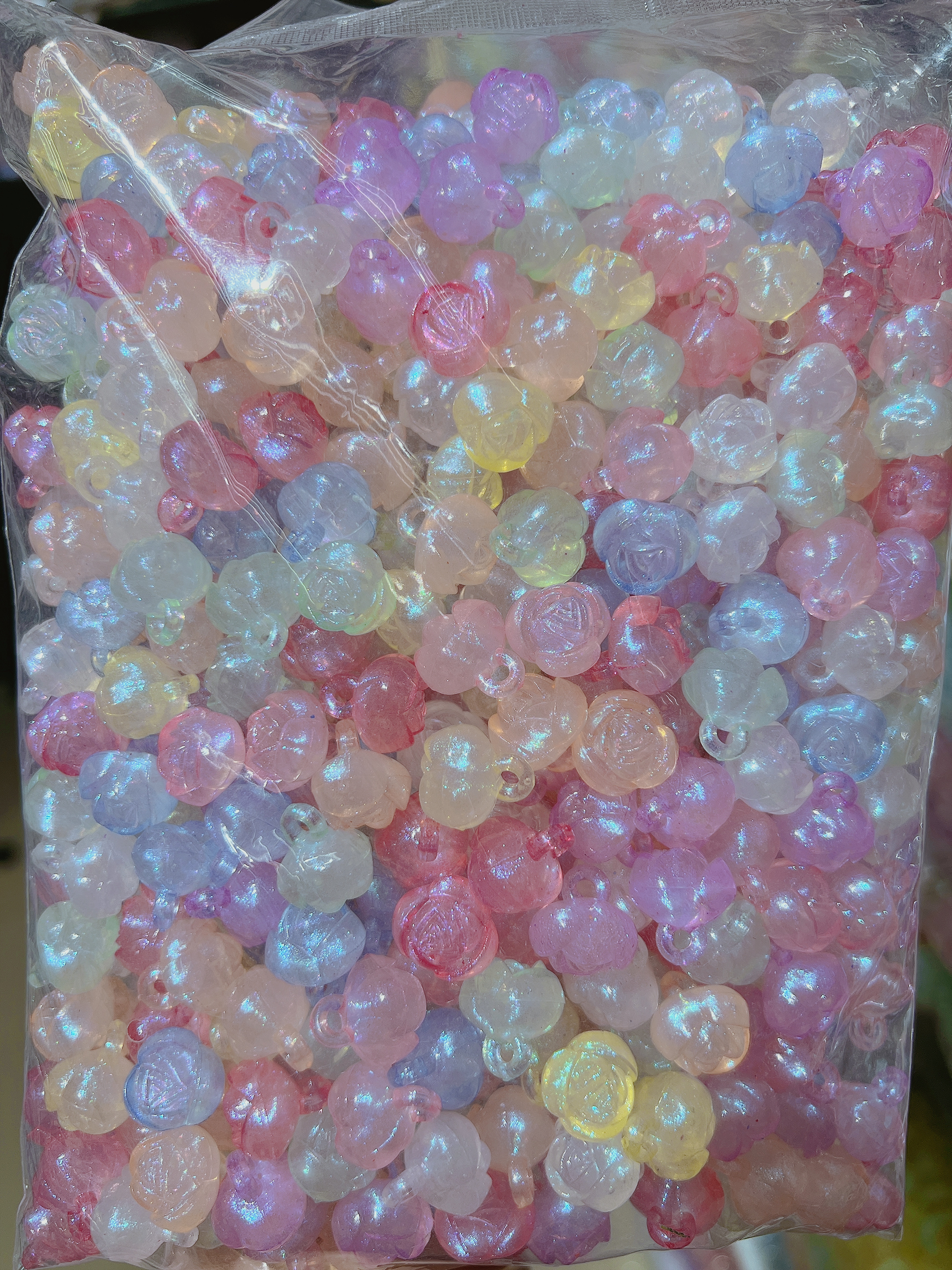 Acrylic Mermaids Glow-In-The-Dark Beads Rose Pendant Car Hanging Accessories Diy Material Package details Picture