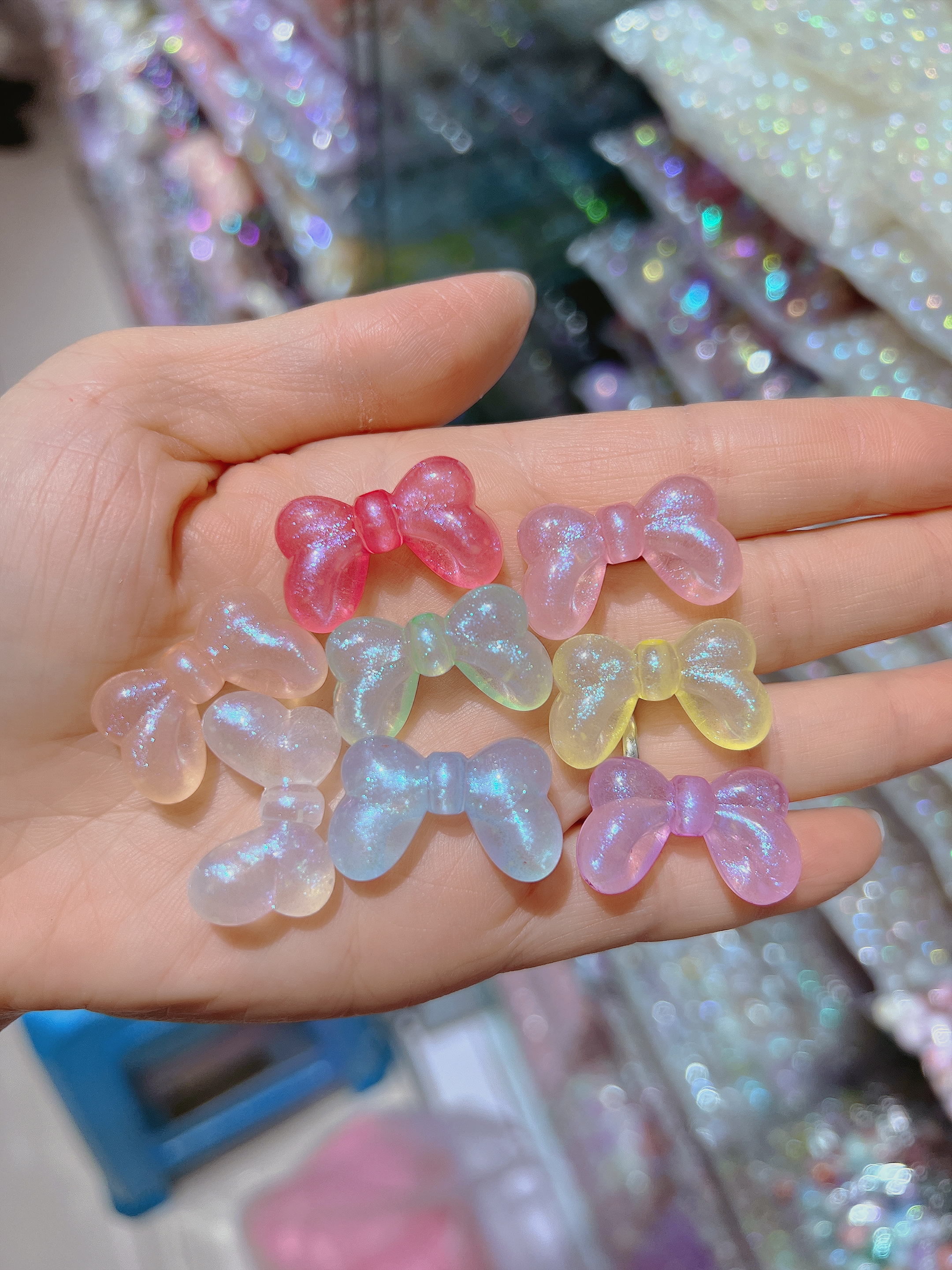 Mermaids Acrylic Luminous Beads Shaped Beaded Bow Tie Live Explosion Headwear Accessories Diy Material Bag full figure