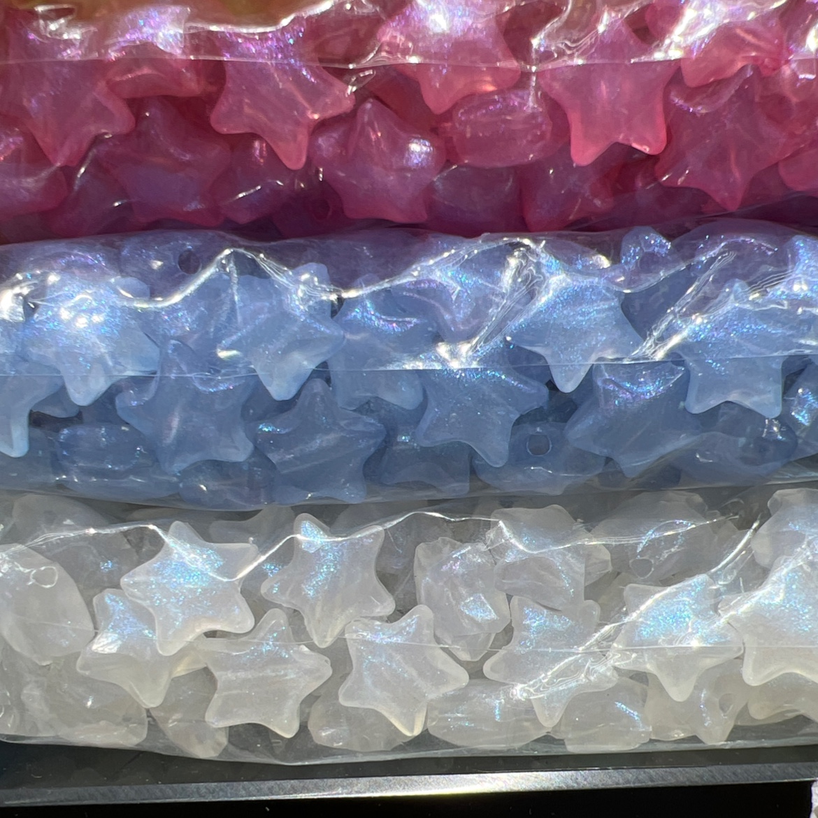 Mermaids Acrylic Luminous Bead Shaped Bead Five-Pointed Star Live Burst Headwear Accessories Diy Material Bag Application Scenario