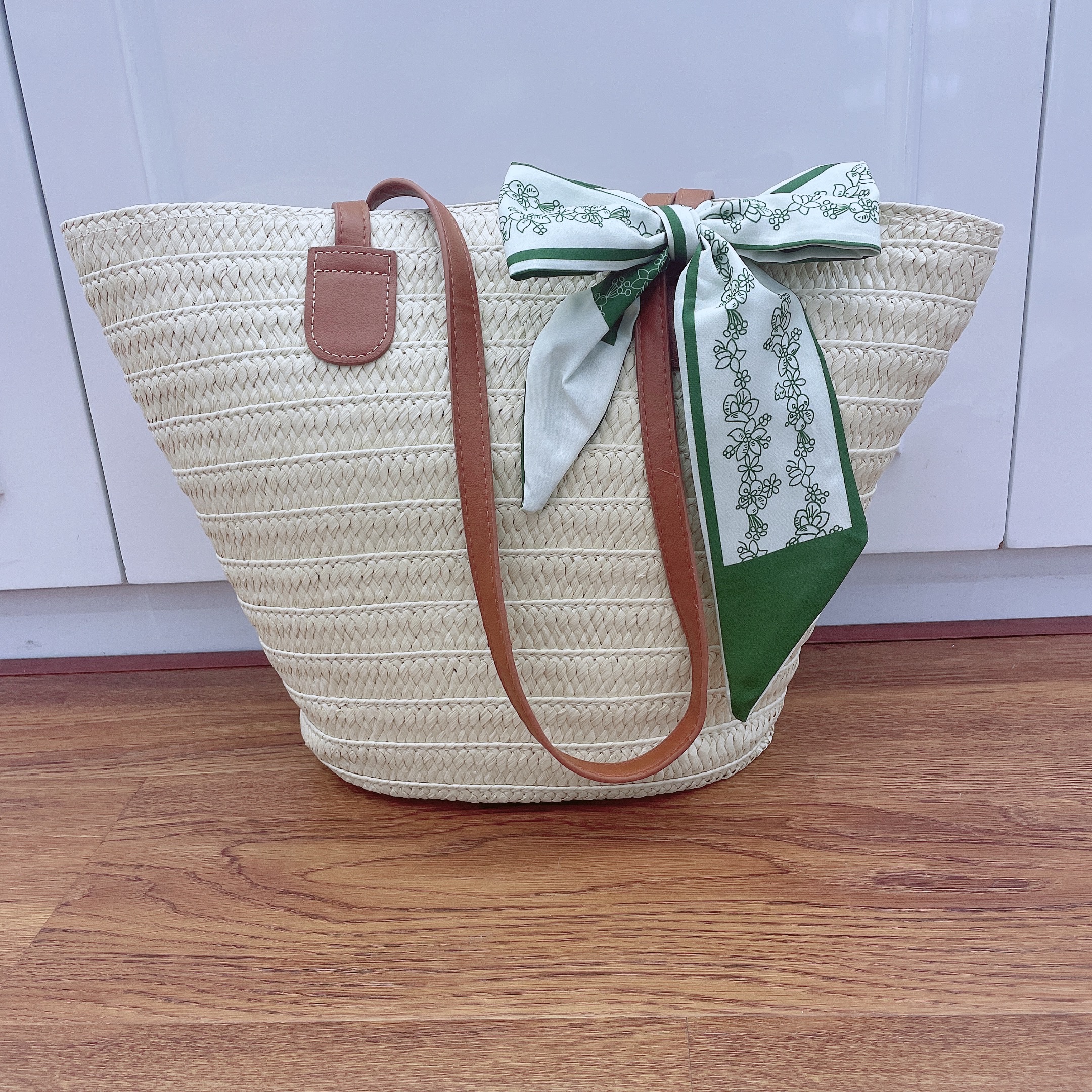 Woven bags, commuter bags, straw woven bags, summer travel photo bags, versatile beach bags, hand-woven bags, large-capacity single-shoulder bags Specification image