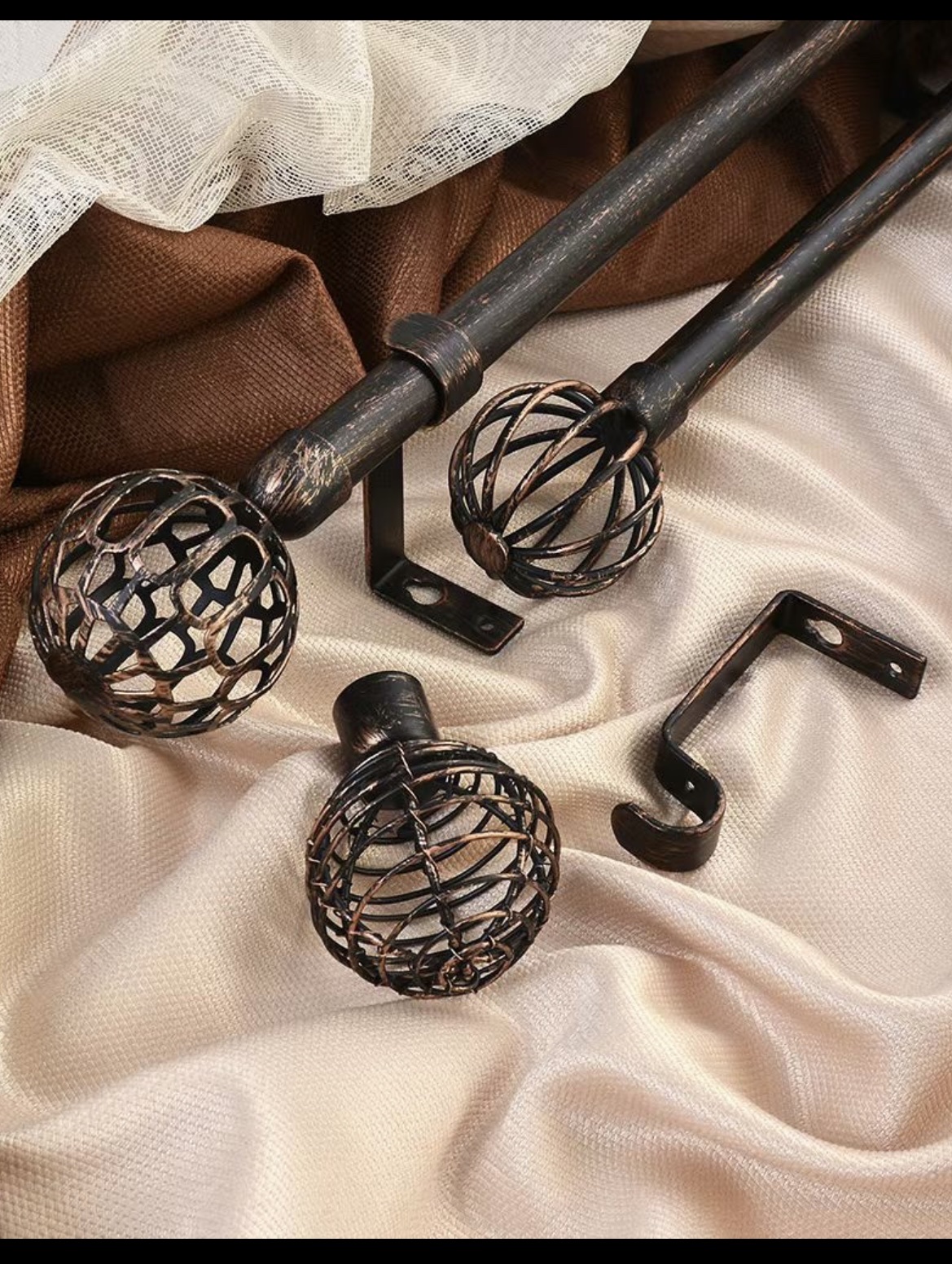 罗马杆装饰头窗帘杆堵头窗帘古典金属装饰头罗马杆窗帘杆装饰头