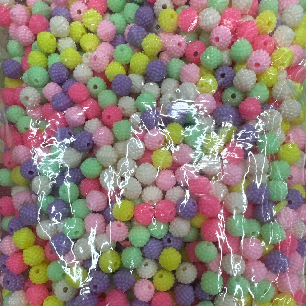 马卡龙色系，10mm杨梅珠