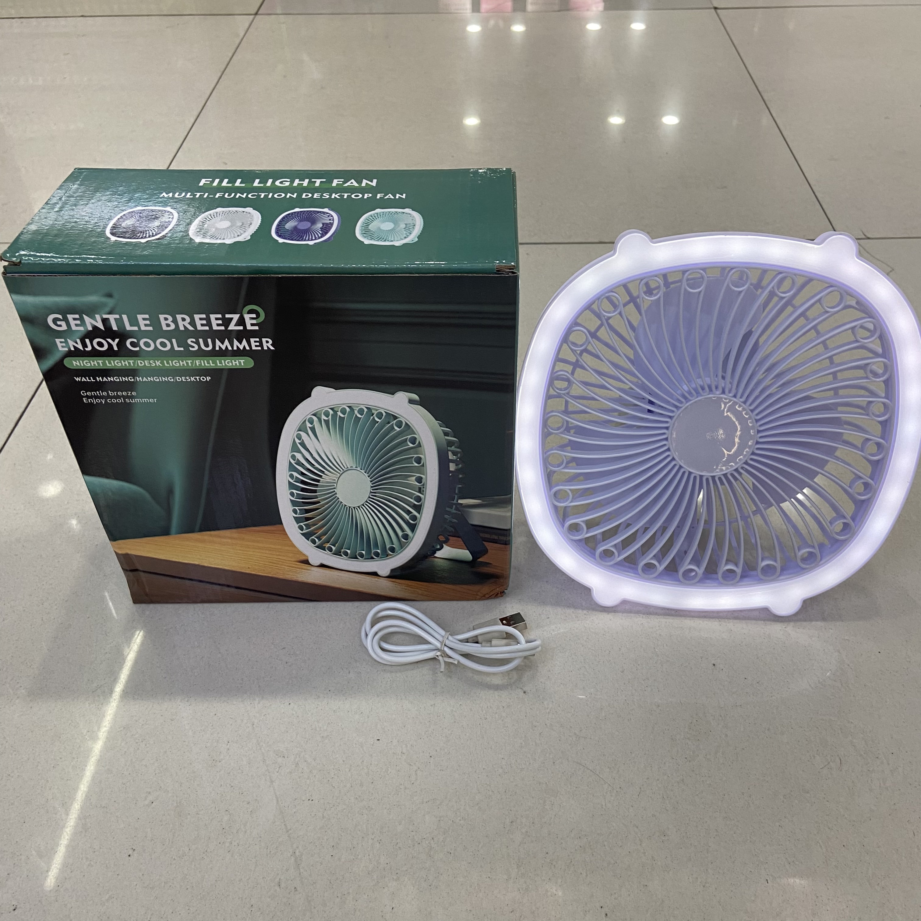 USB pequeño ventilador mini ventilador de mano con luz al aire libre camping hogar escritorio escritorio ventilador recargable