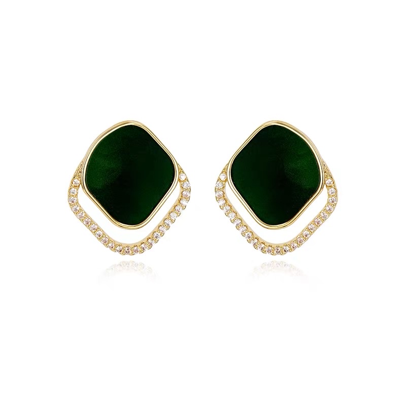 New Products In The Market! Feather Butterfly Emerald Earrings, High Fashion, Temperament Set With Diamonds, Don't Buy You Will Regret, Flash Sale! Item Picture