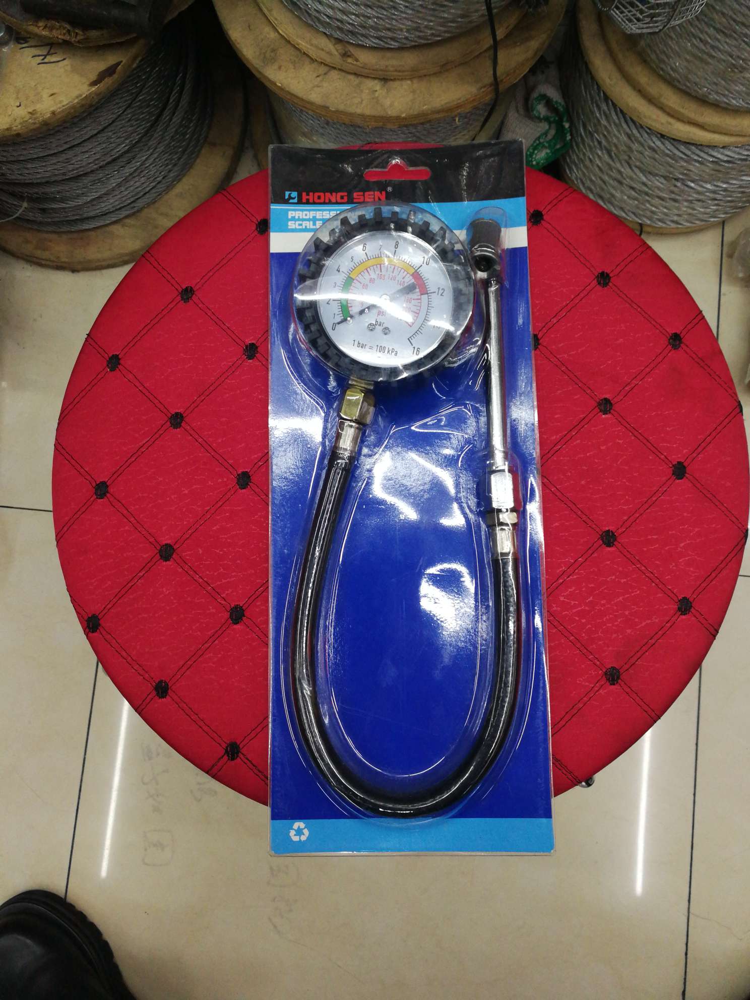 Hardware Accessories Barometer Tire Pressure Gauge Specification drawing
