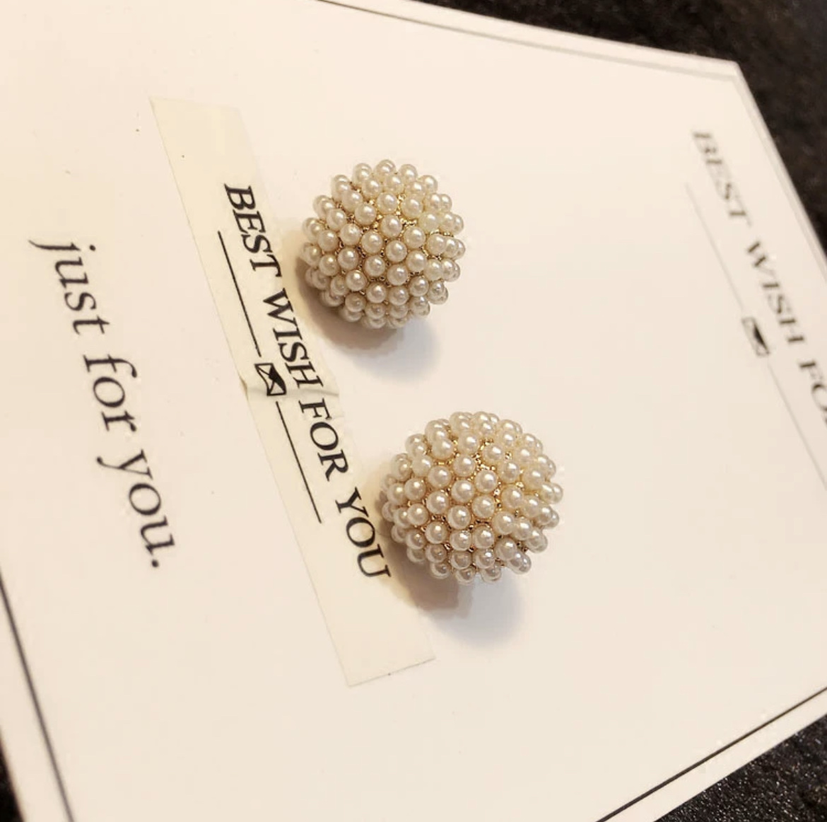 Korean Minority Temperament Personality New Tide Ball Mushroom Millet Pearl Earrings Fate Season full figure
