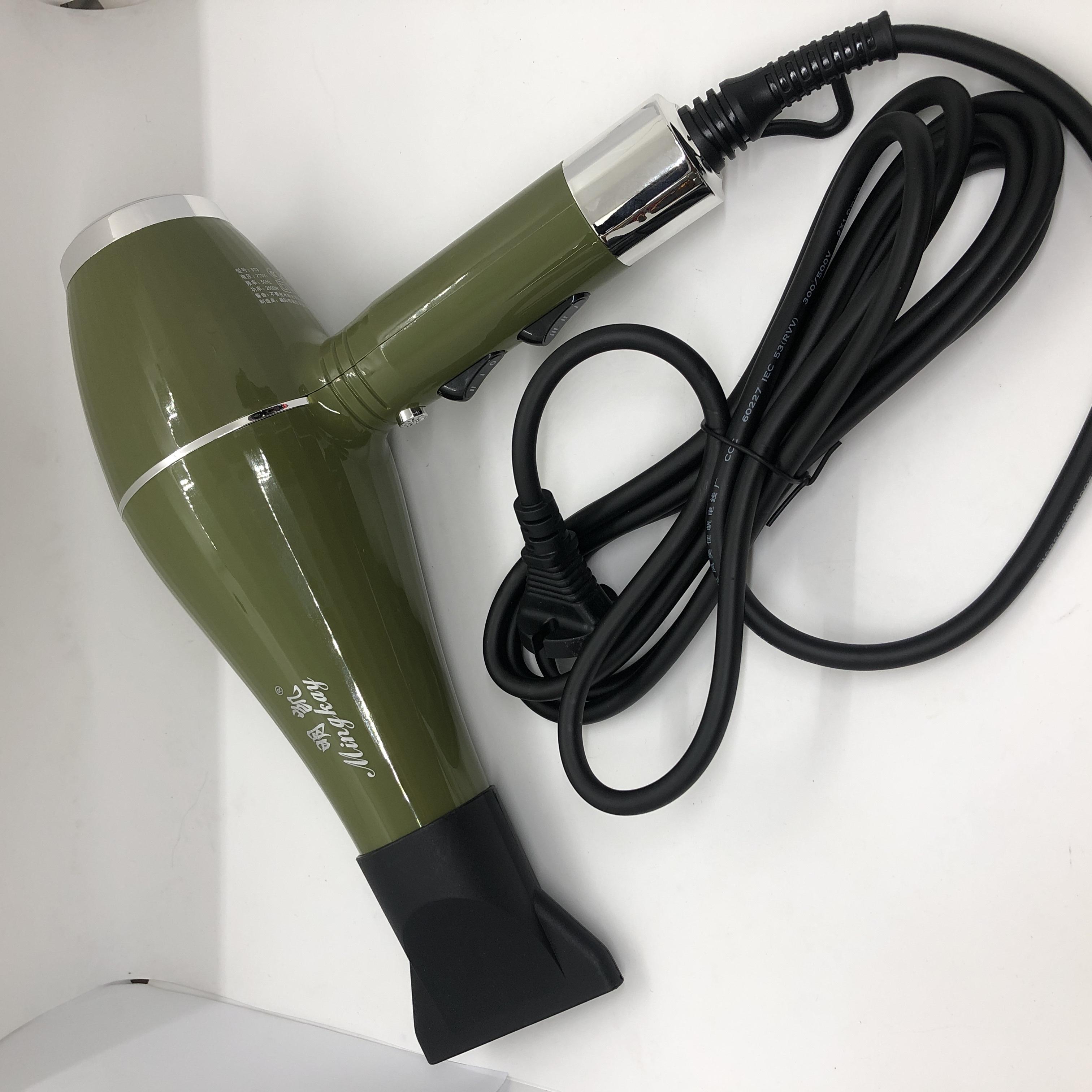The new Mingkai 933 hair dryer is a high-power Morandi green hair dryer with a power of 2000W details Picture