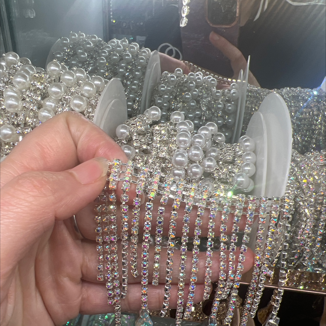 High-grade drop tassel claw chain Fancy code chain AB color rhinestone chain Latin dance diamond decorative belt cake decoration