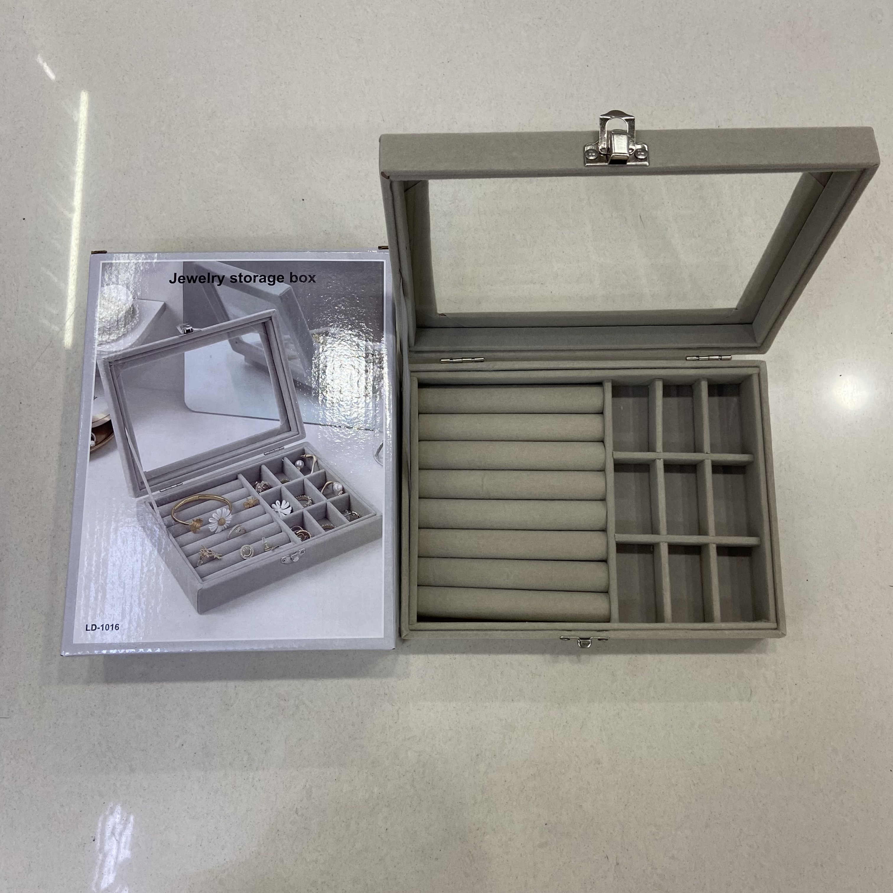 带盖防尘首饰盒项链耳环戒指饰品收纳盒大容量