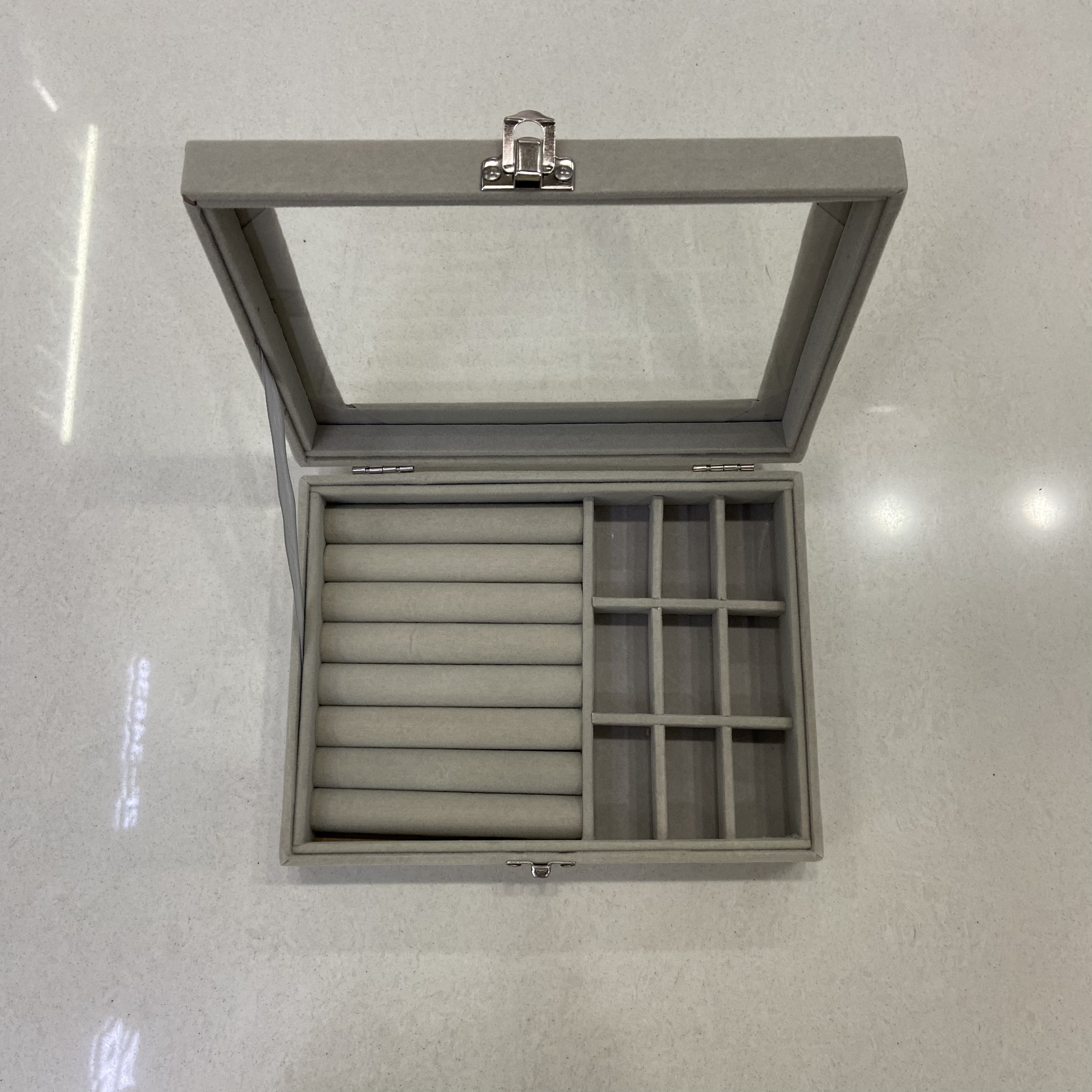 Dust-proof jewelry box with cover, necklace, earrings, ring and accessory storage box, large capacity details Picture