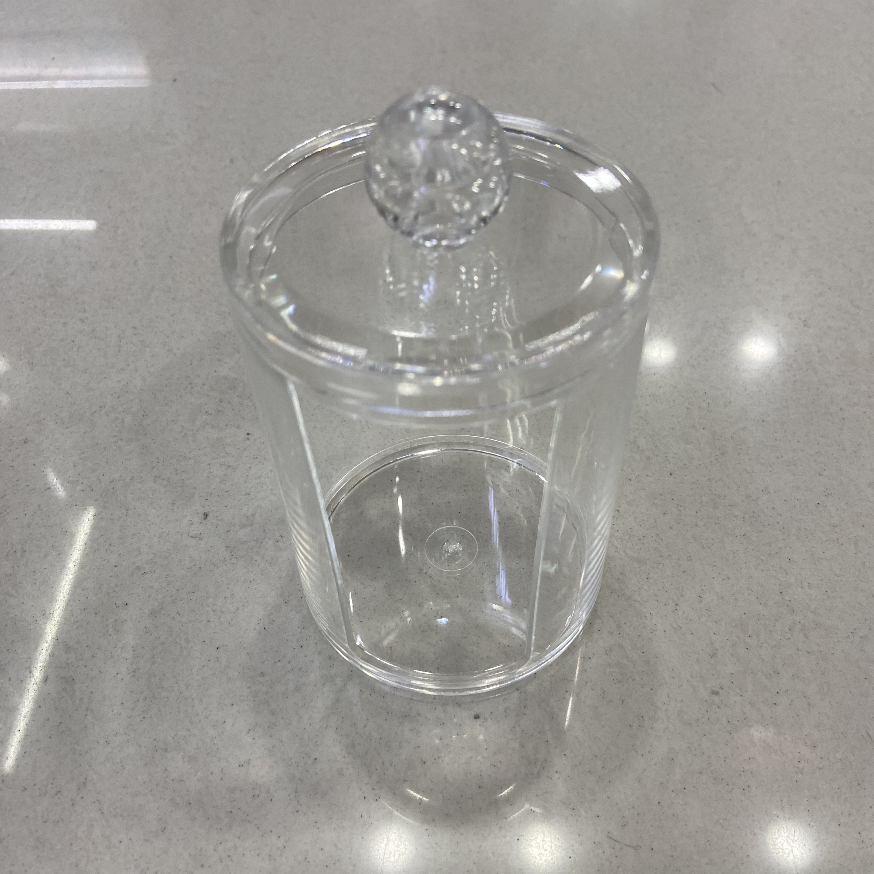Single-layer round cotton swab box, makeup remover cotton storage box, household transparent table, jewelry, makeup cotton storage box details Picture