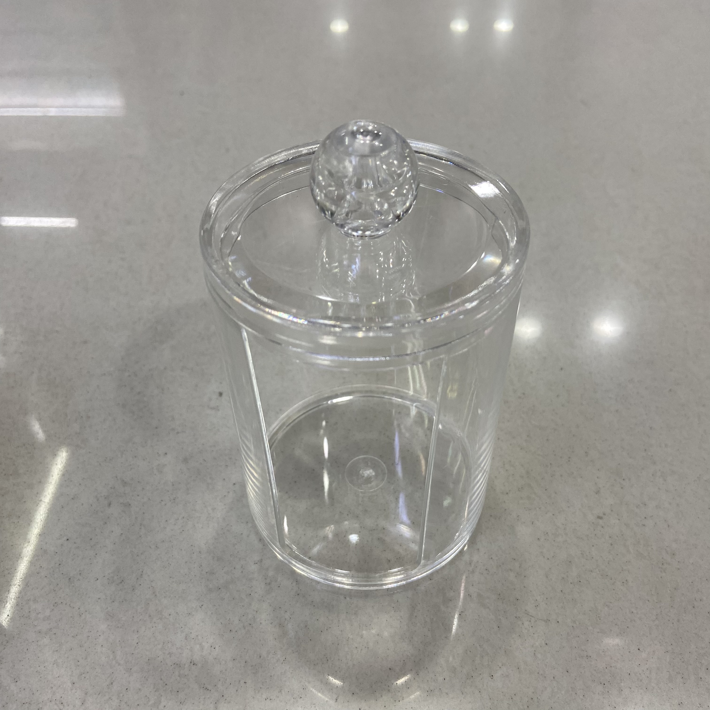 Single-layer round cotton swab box, makeup remover cotton storage box, household transparent table, jewelry, makeup cotton storage box Specification image