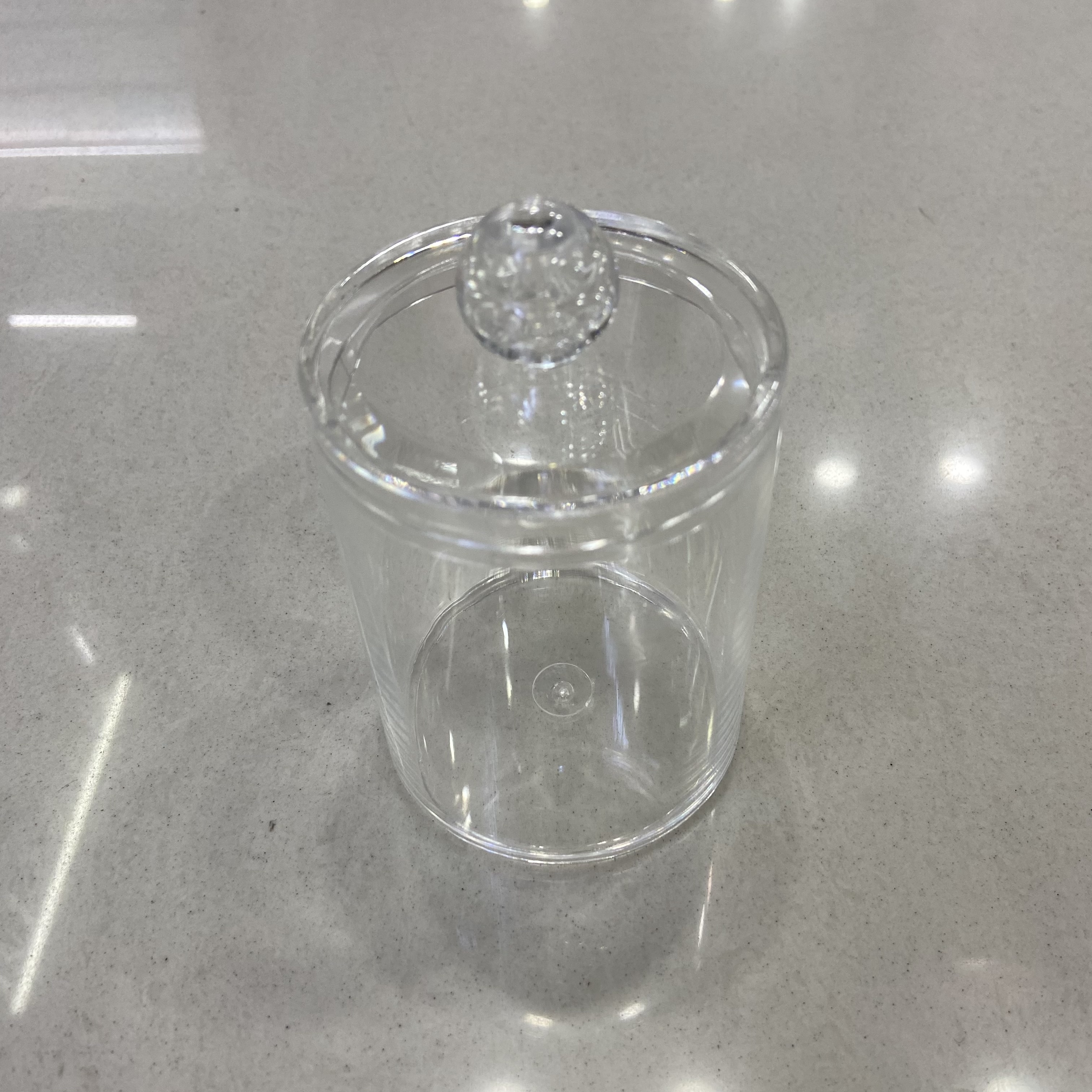 Single-layer round cotton swab storage box, household transparent desktop, jewelry and makeup cotton swab storage box details Picture