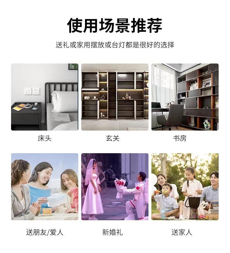 Creative And Simple 3D Quicksand Nightlight Usb Nightlight Atmosphere Lighting Gift Light Battery Case Usb Dual-Use Art Lighting Decompression Boredom Home Lighting Touch Switch undefined