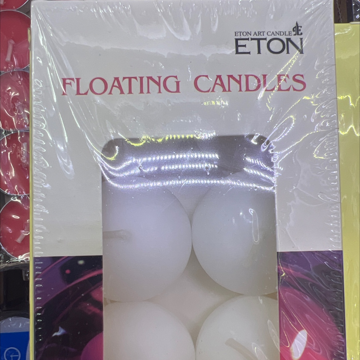 Six of them are filled with floating wax