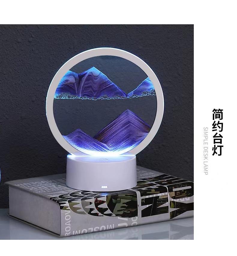 Creative And Simple 3D Quicksand Nightlight Usb Nightlight Atmosphere Lighting Gift Light Battery Case Usb Dual-Use Art Lighting Decompression Boredom Home Lighting Touch Switch undefined
