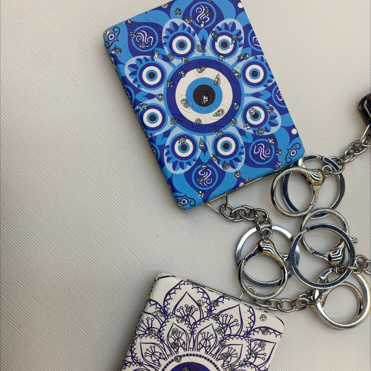 Pu Leather Mirror Key Blue Eye Series 003 details Picture