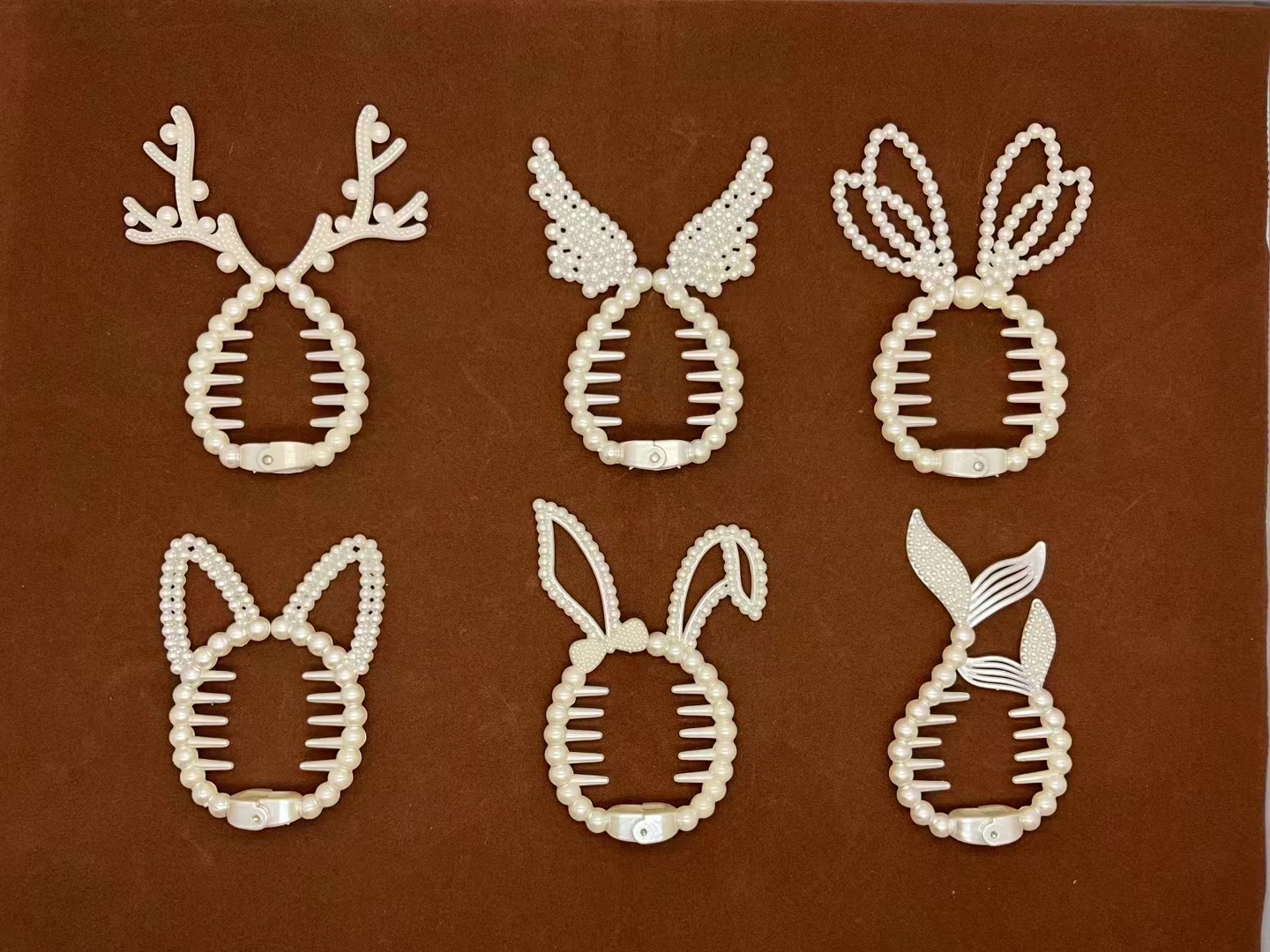 Children's bun hair ornament ponytail buckle grab clip Girl's ponytail hair clip Hair buckle Hair artifact Girl's sweet headdress thumbnail