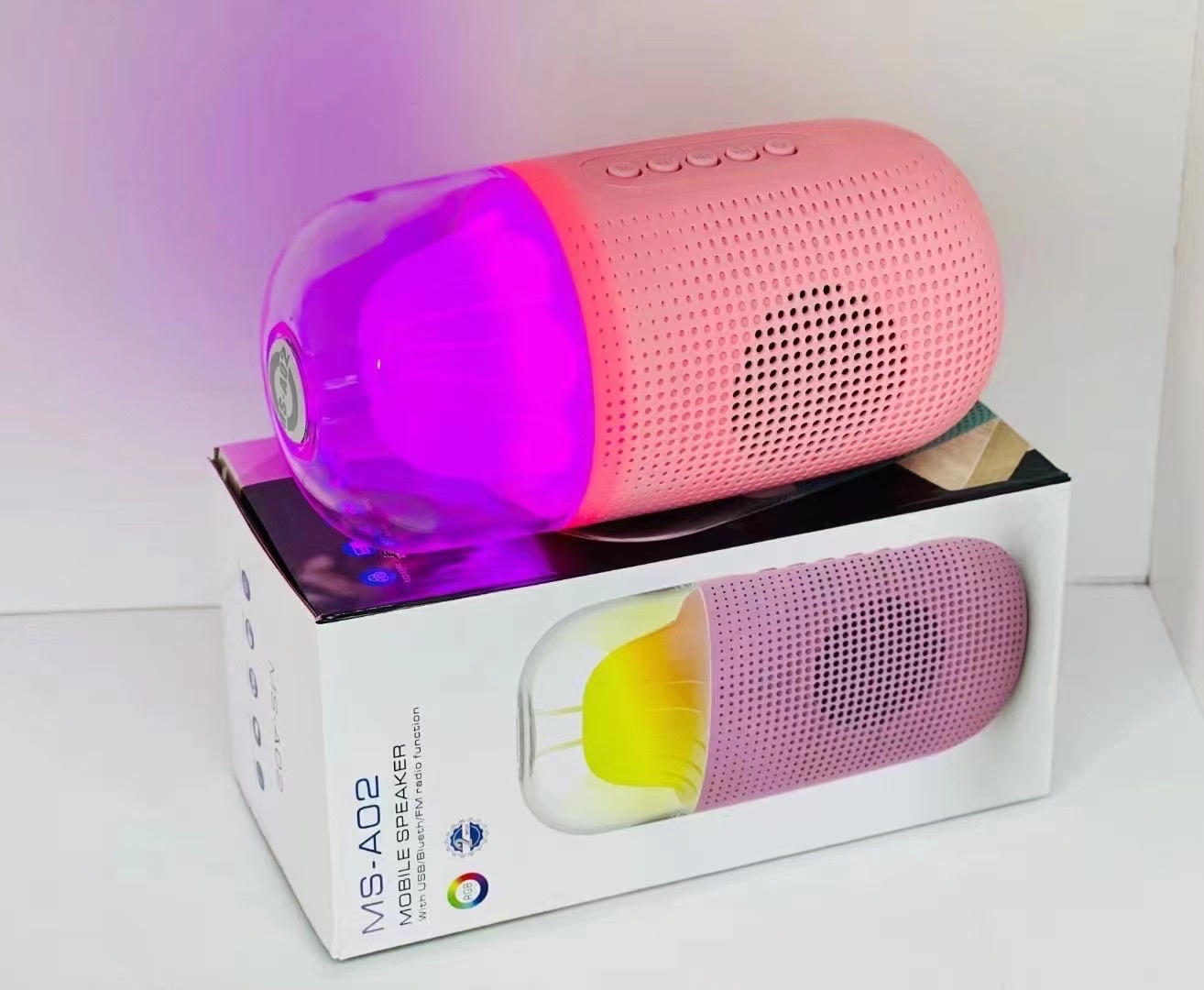 M S-A02 Bluetooth speaker, lighting and sound system, card slot speaker, portable speaker Item Picture