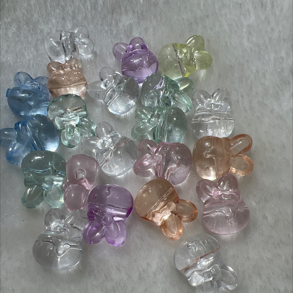 Acrylic Transparent Rabbit Head Horizontal Hole Mobile Phone Pendant Mobile Phone Chain Jewelry Head Rope Accessories Material Bag Specification drawing