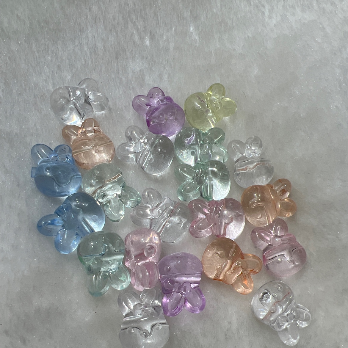 Acrylic Transparent Rabbit Head Horizontal Hole Mobile Phone Pendant Mobile Phone Chain Jewelry Head Rope Accessories Material Bag