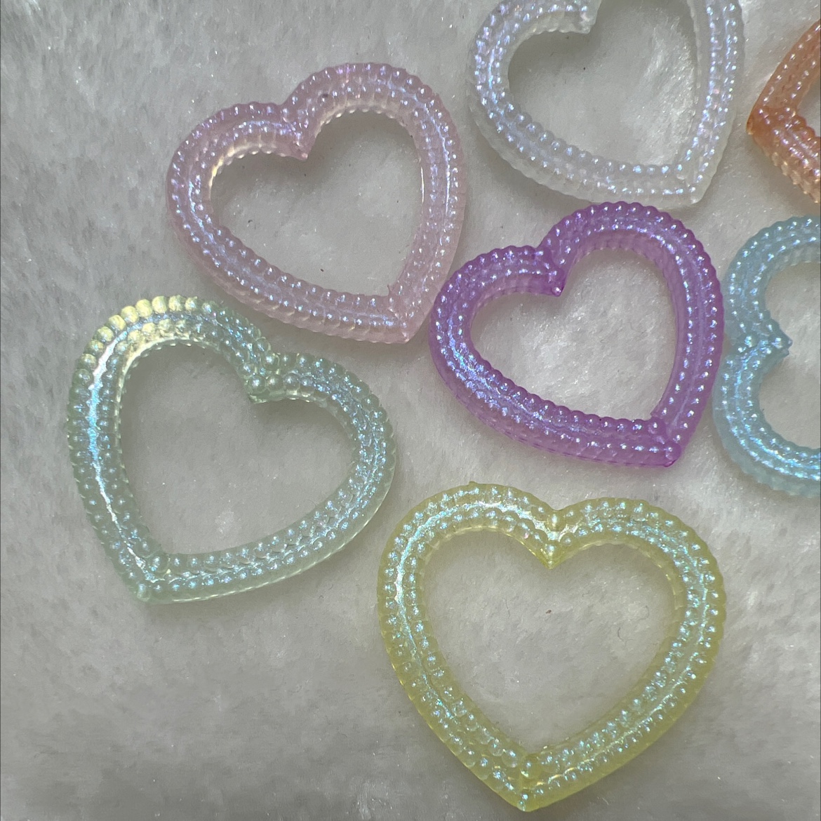 Mermaids Glow-In-The-Dark Beads Hollow Heart Mobile Phone Pendant Mobile Phone Chain Accessories Materials Package Specification drawing