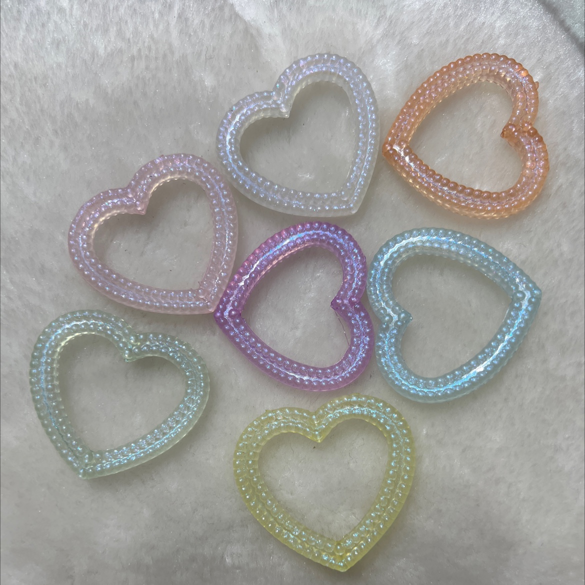 Mermaids Glow-In-The-Dark Beads Hollow Heart Mobile Phone Pendant Mobile Phone Chain Accessories Materials Package
