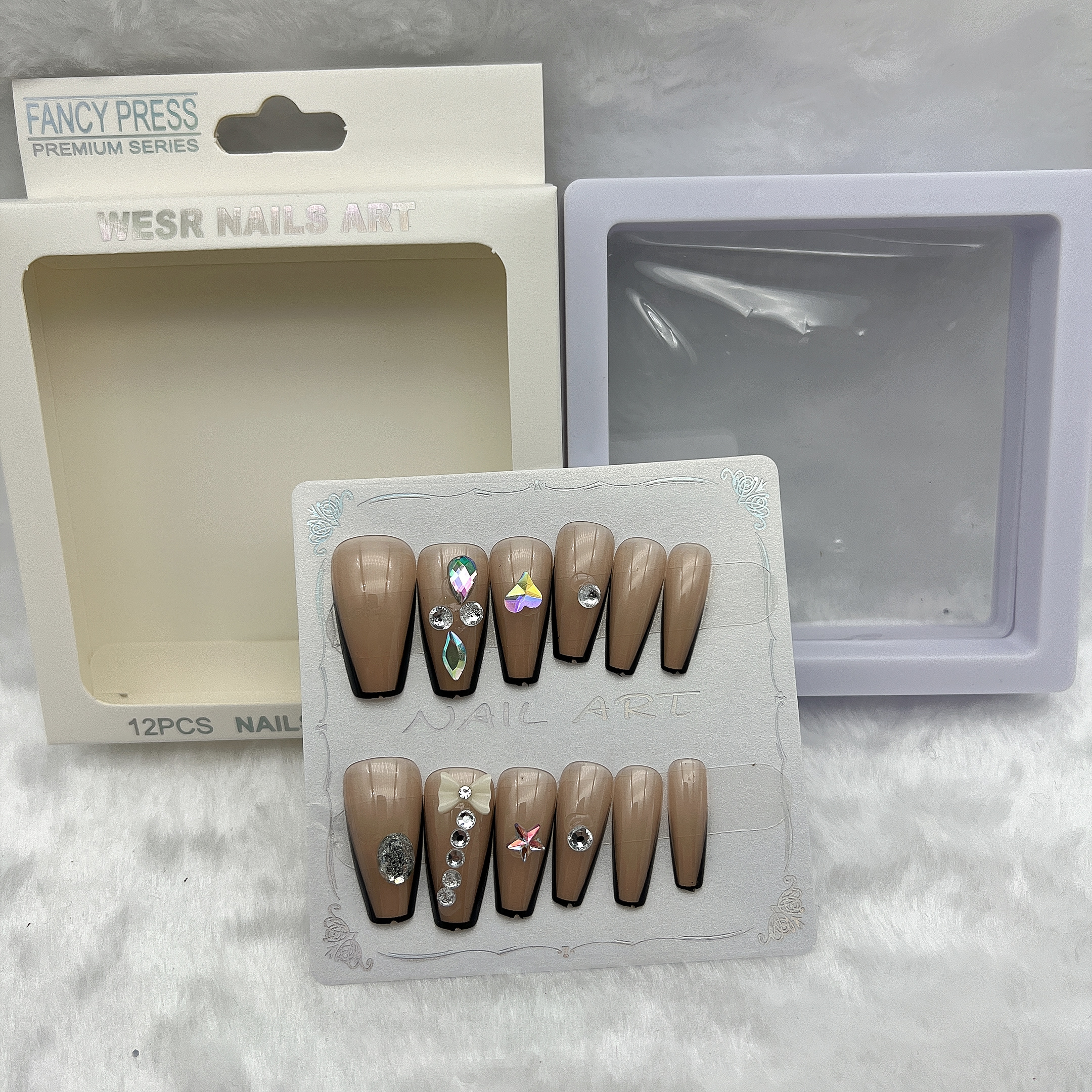 Wearable nails, handcrafted nails, manicure and artificial nails details Picture