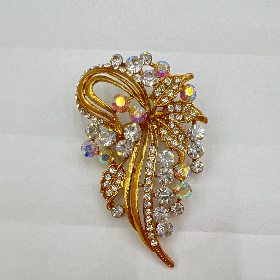 宏泰饰品国潮系列丝带花束水钻合金胸针