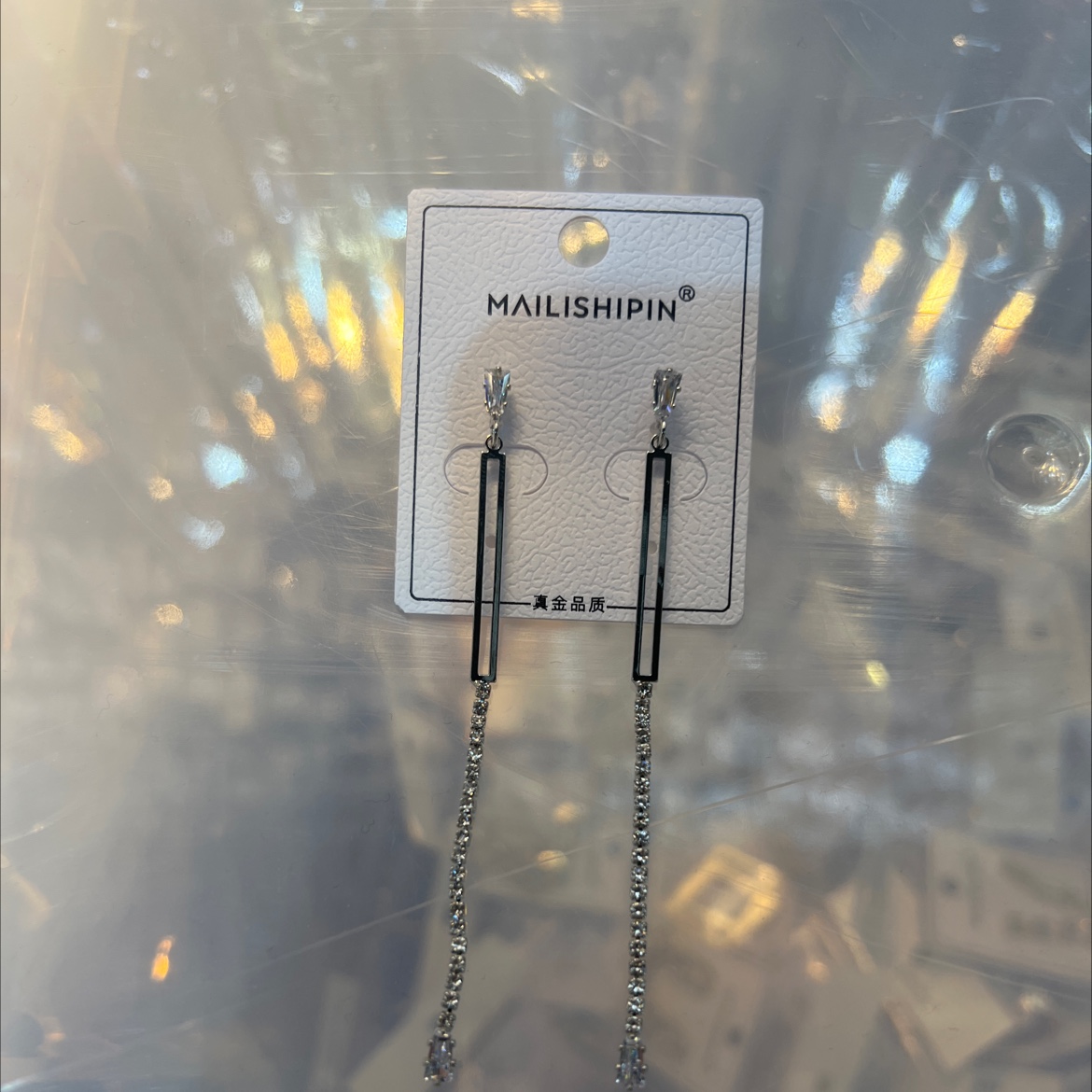 ins潮流精致满钻抓链耳饰时尚时尚韩国新款简约长款流苏耳环女