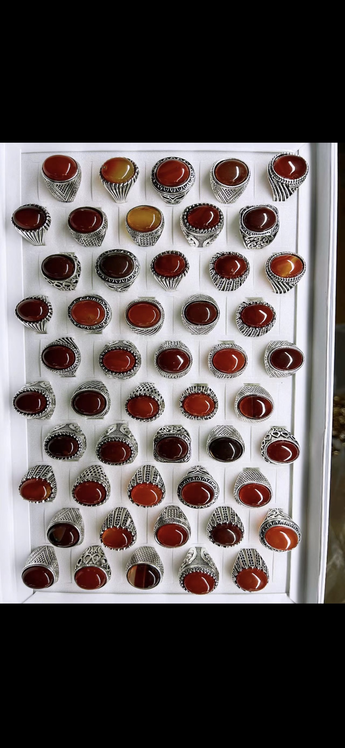 Natural red agate ring, a best-selling men's ring in the Middle East