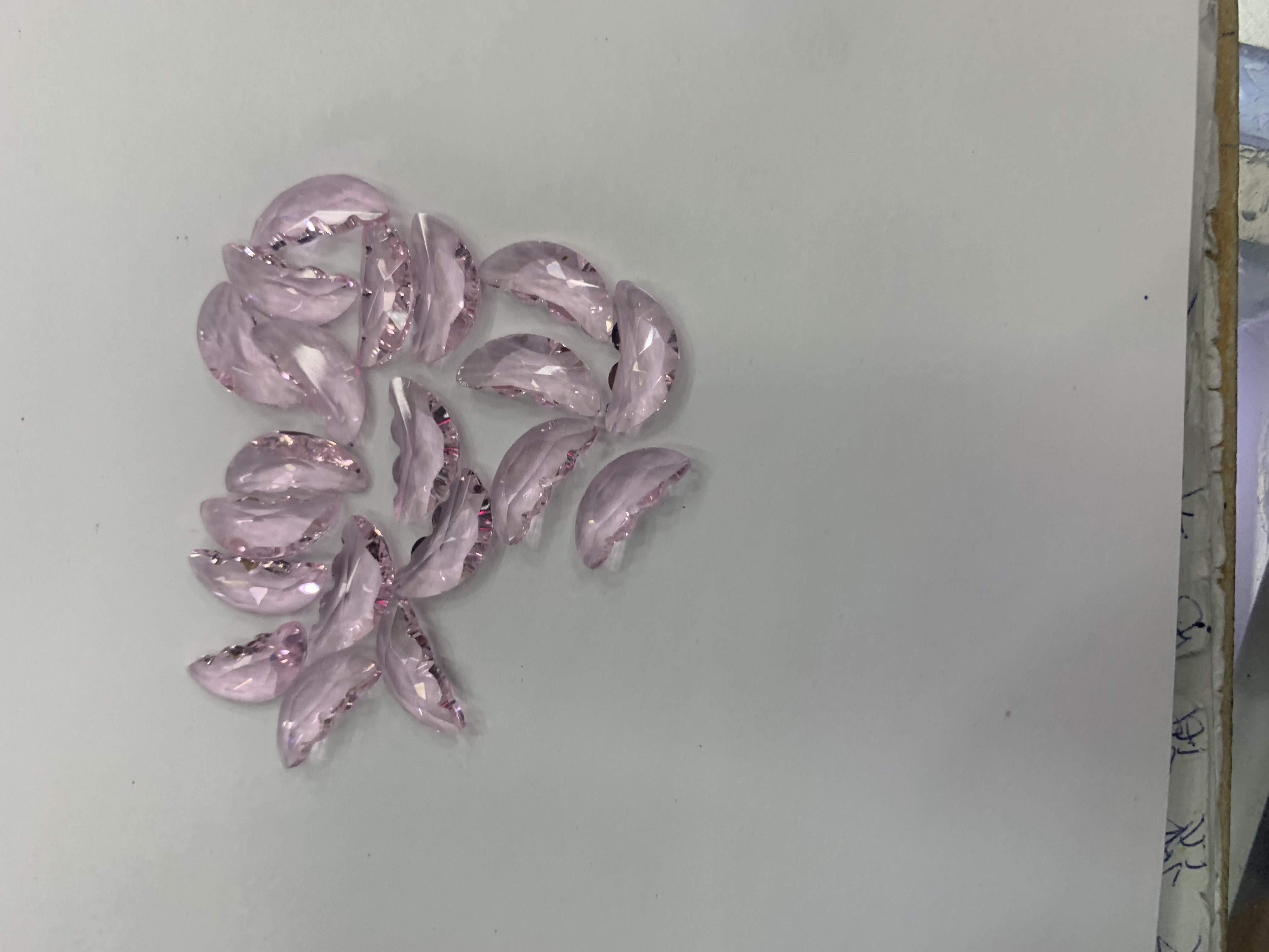 7×15 semi-circular powder crystal glass DIY jewelry accessories