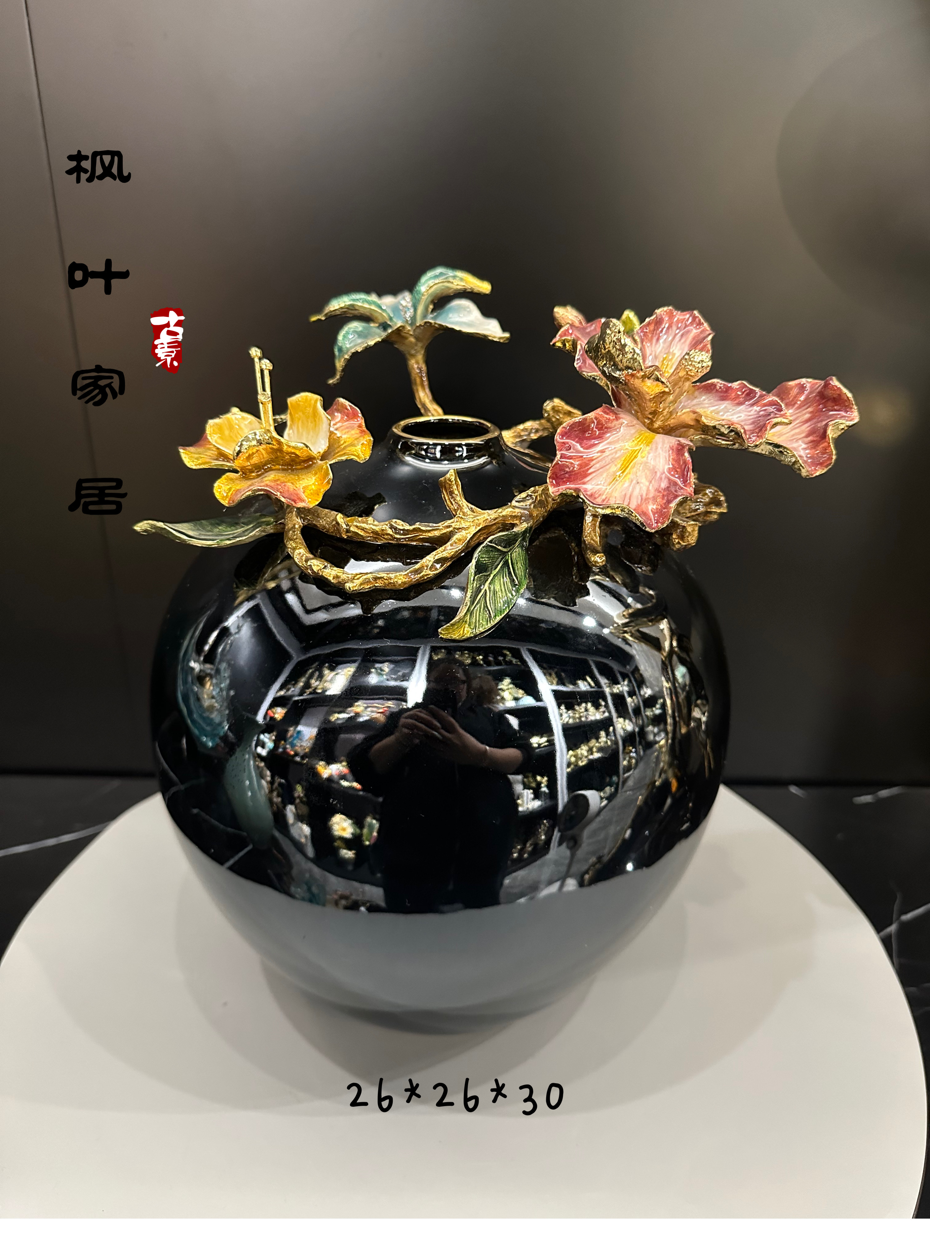 Enamel colored pottery vases, living room entrance hall, home flower arrangement, TV cabinet, soft furnishings