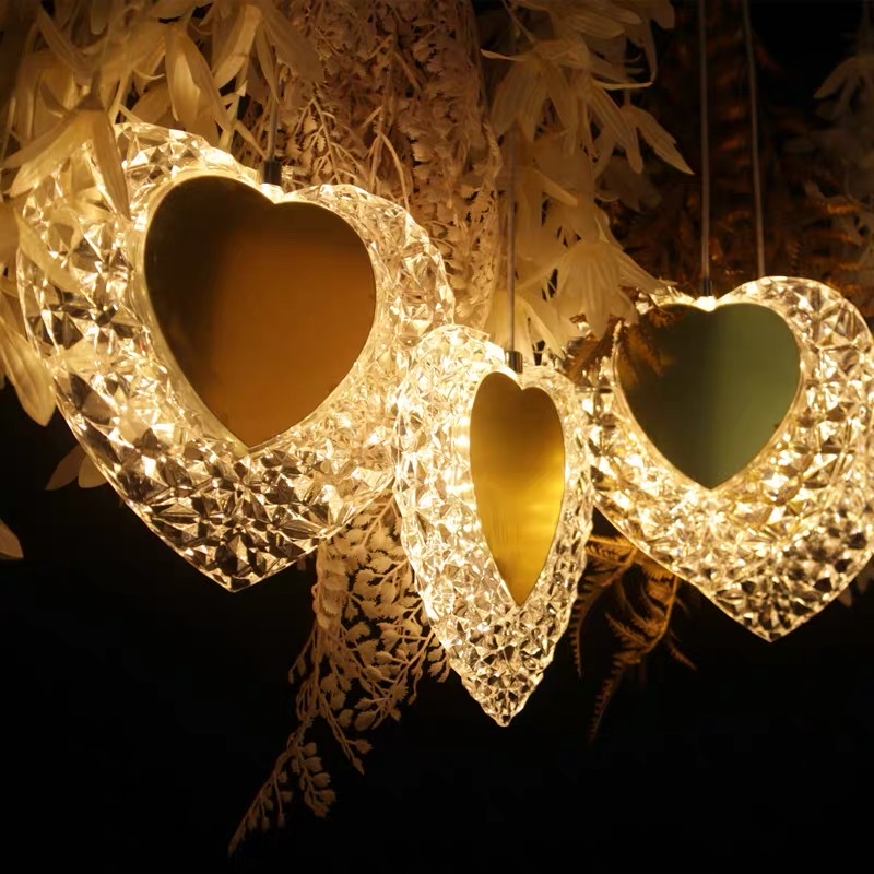 led light strings, heart-shaped curtain lights, wedding ceiling decoration, creative living room factory direct sales and wholesale of colored lights, light strings, candles, electronic lights, net lights, night lights, star and moon embracing moon, new letter lights, led bedroom, birthday and festival cloth Specification image