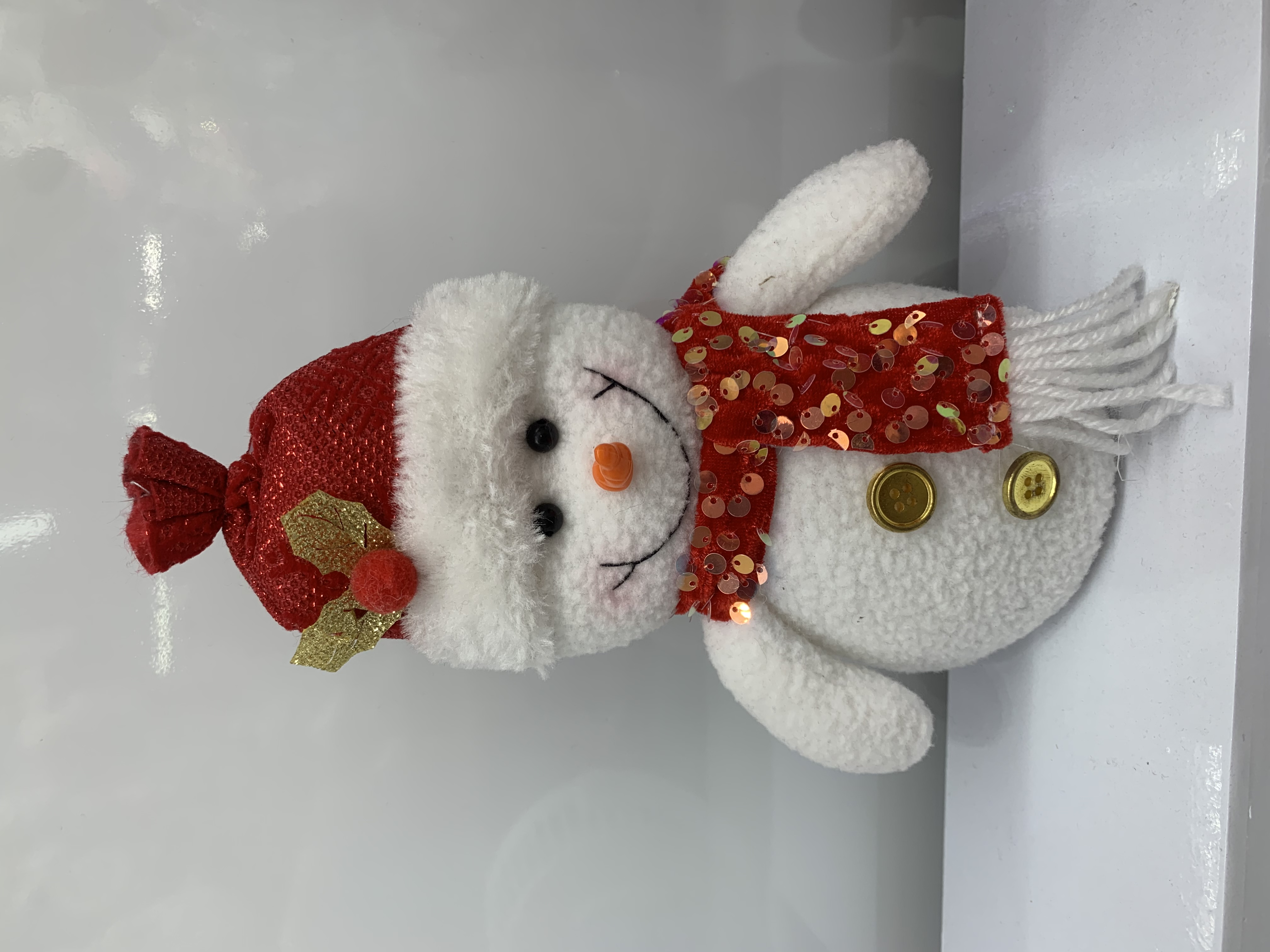 跨境圣诞玩偶，圣诞公仔圣诞礼品雪人、红金经典配色！