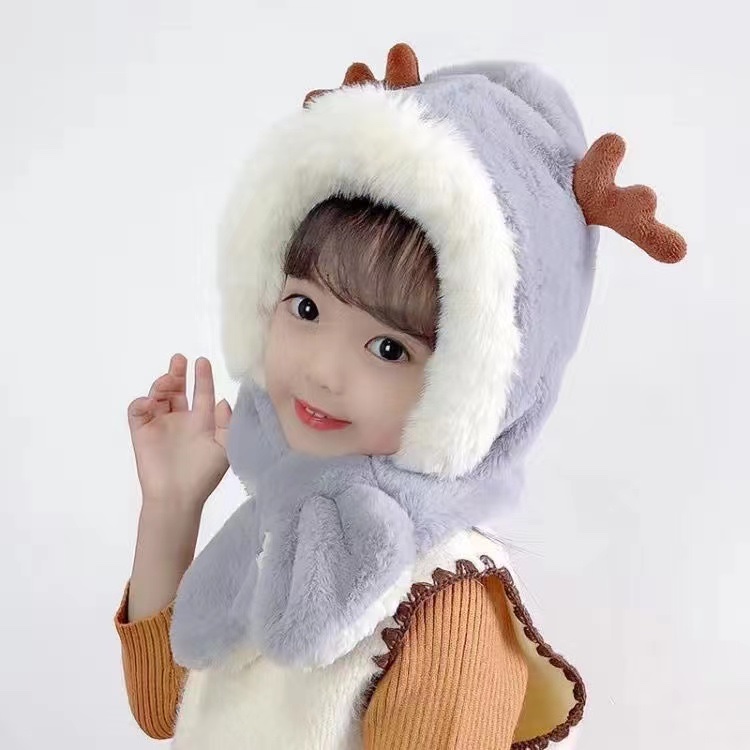 Children's Plush Two-Piece Winter Warm Hat details Picture