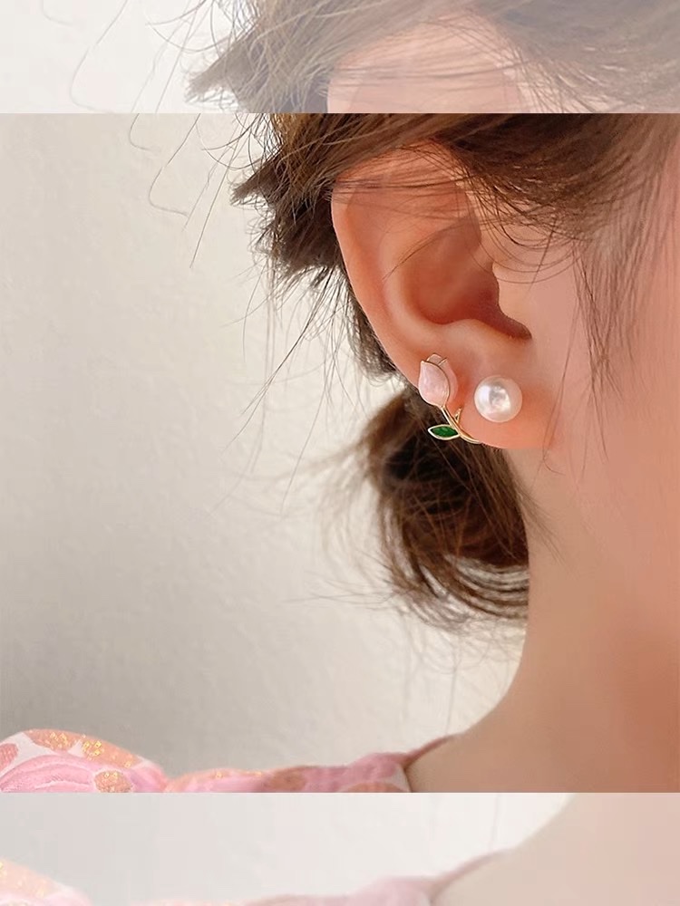 Korean tulip earrings image 2
