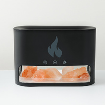 水晶盐石七彩氛围灯火焰香薰机火山3D仿真火焰加湿器家用精油香薰