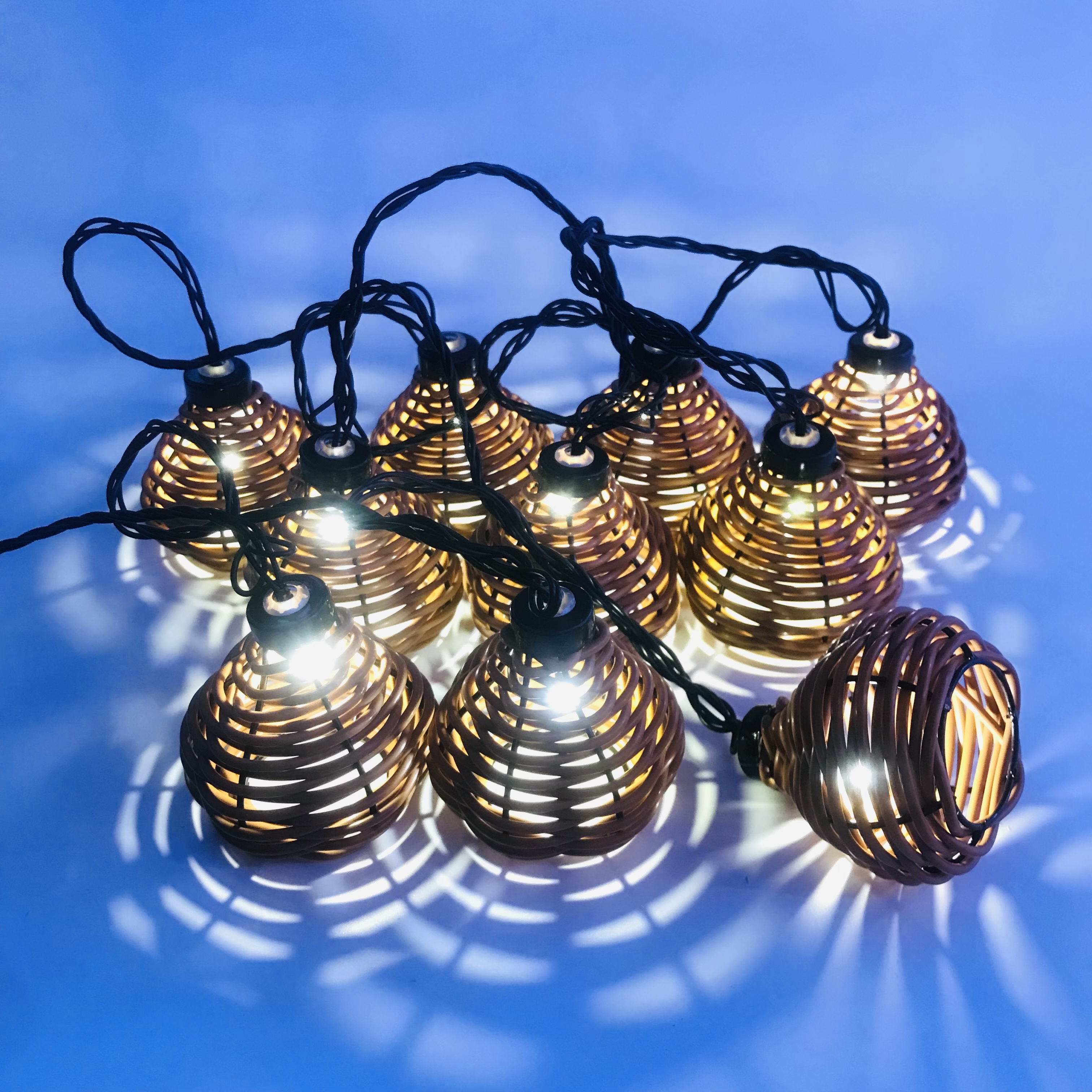 10L lanterns, garden lamps, woven ball lamps, rattan ball lamps, string Christmas lights, colorful lights, warm white