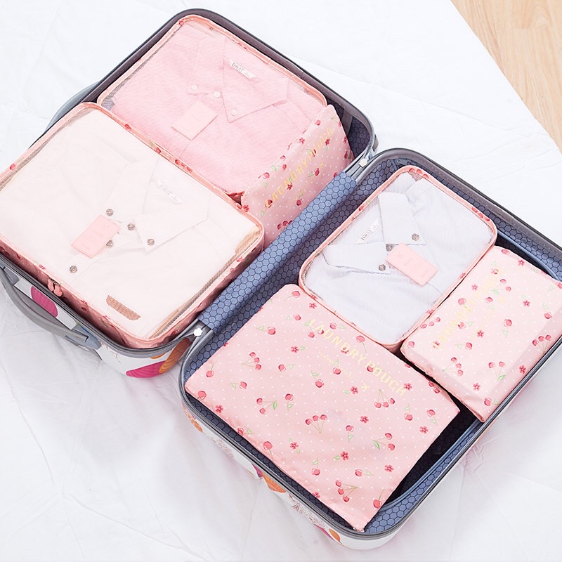 Manufacturer's travel storage six-piece set, luggage, clothing, waterproof organization, underwear classification storage bag, large board 6-piece set Application Scenario