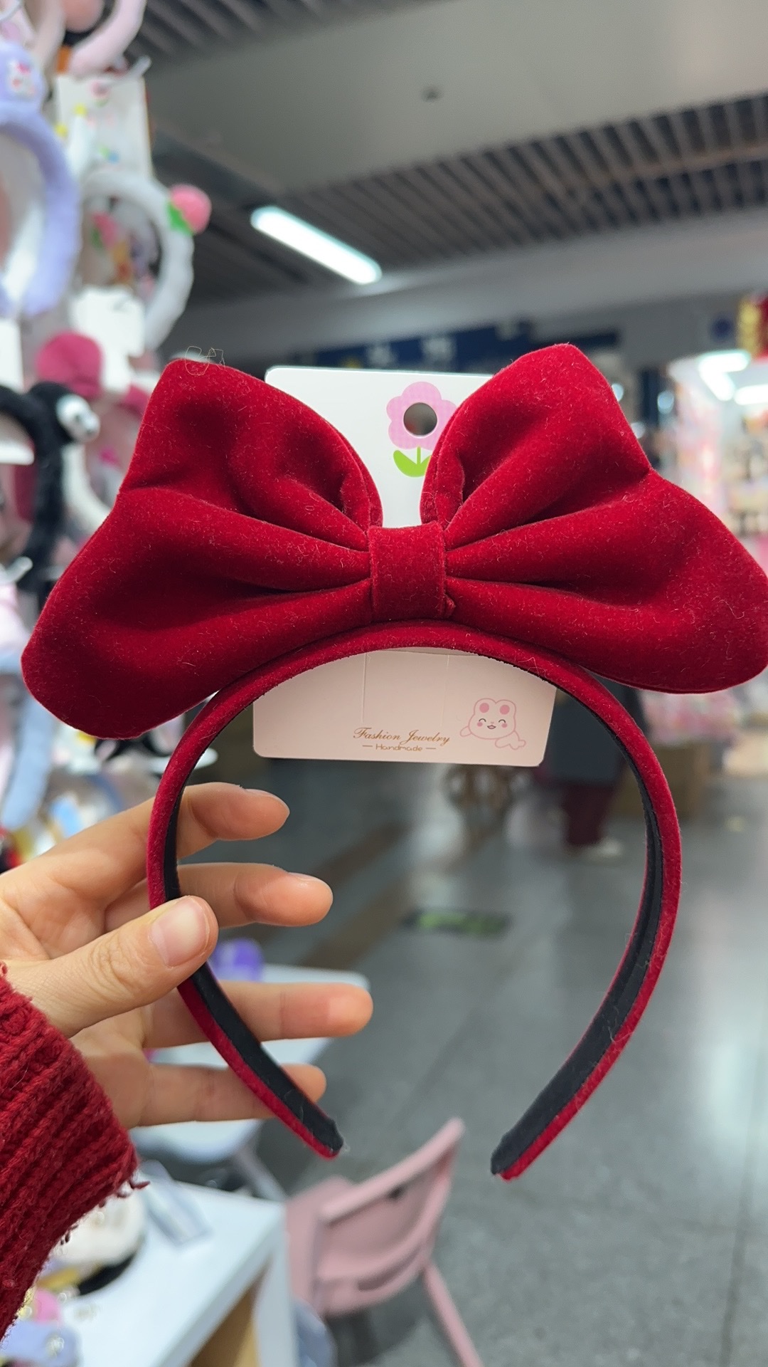 Christmas Explosive Princess On The Run Headband Net Red Head Buckle New Year Wine Red Velvet Bow Children Adult Headwear Qian Ann Accessories Item Picture