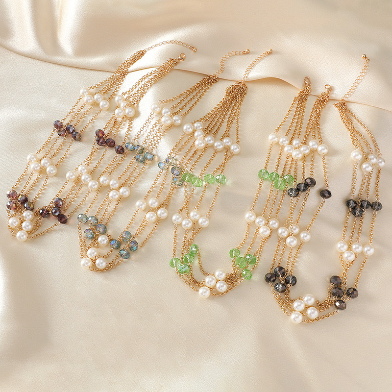Europe and the United States the new pearl necklace female niche design feeling temperament crystal necklace personality joker sautoir foreign trade wholesale at http://detail.m.1688.com/page details Picture