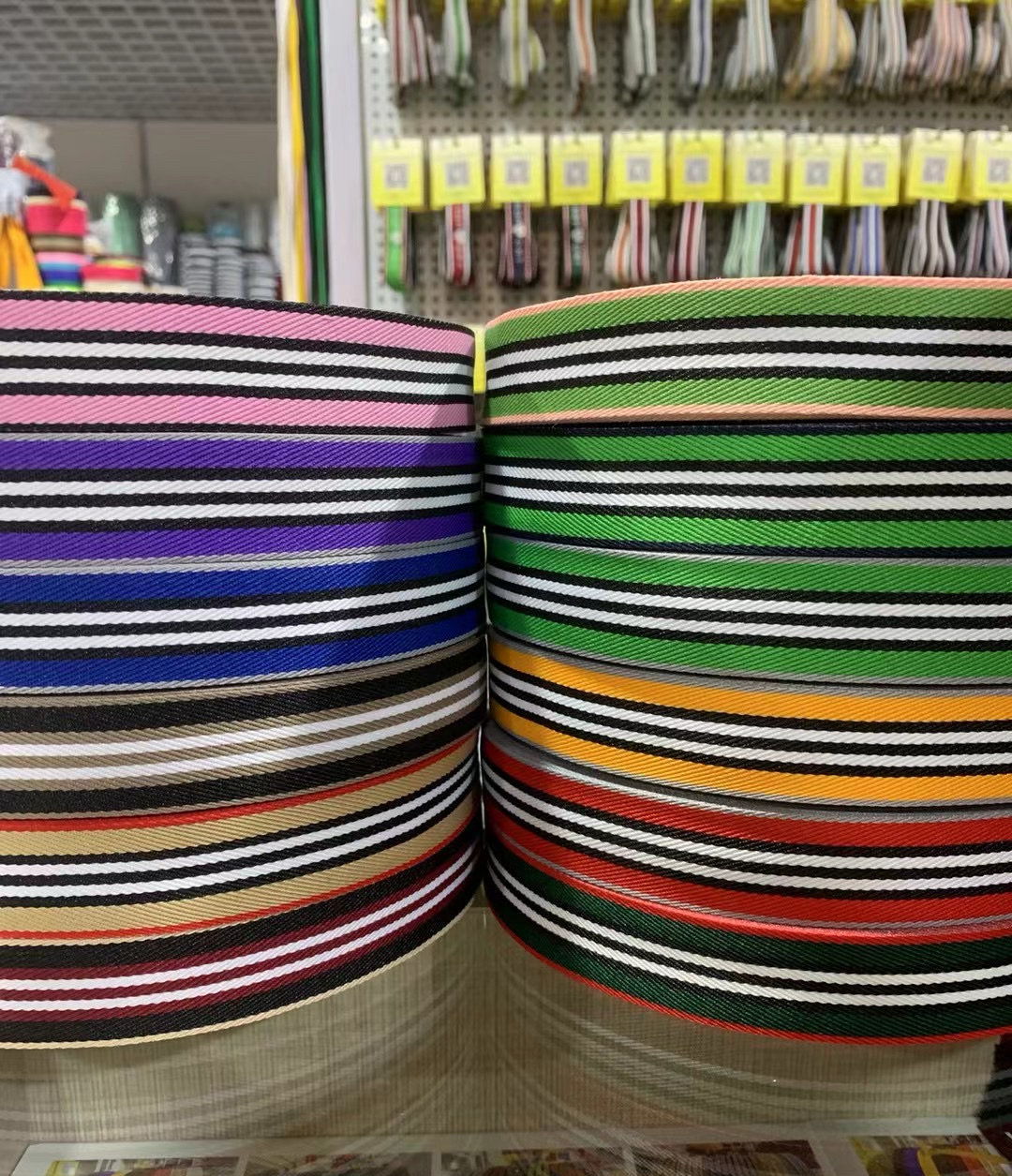 Factory Direct Sales 2.5Cm Striped Ribbon Intercolor Fish Ribbon Sports Pants Edge Strip Shoe Accessories Headband Accessories Diy