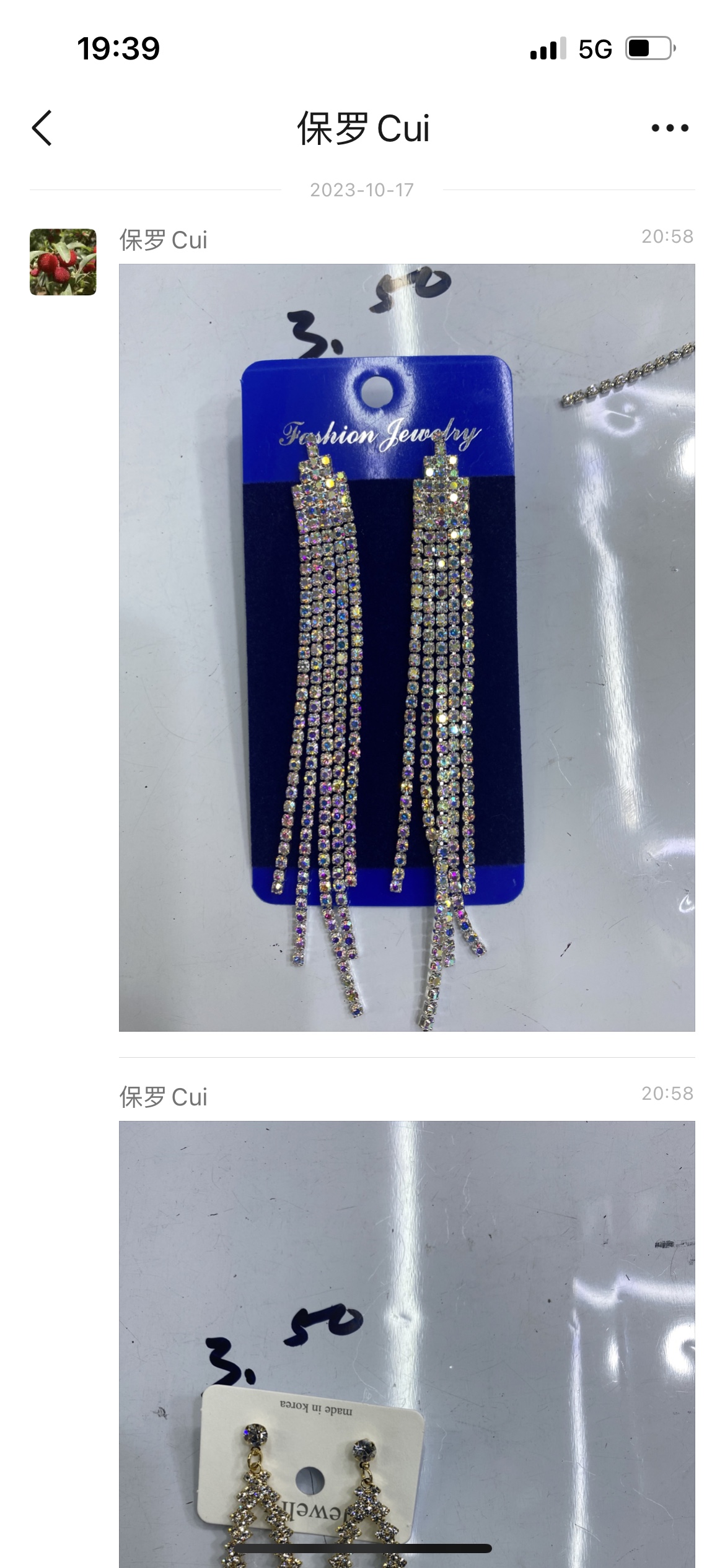 Fashionable claw chain earrings