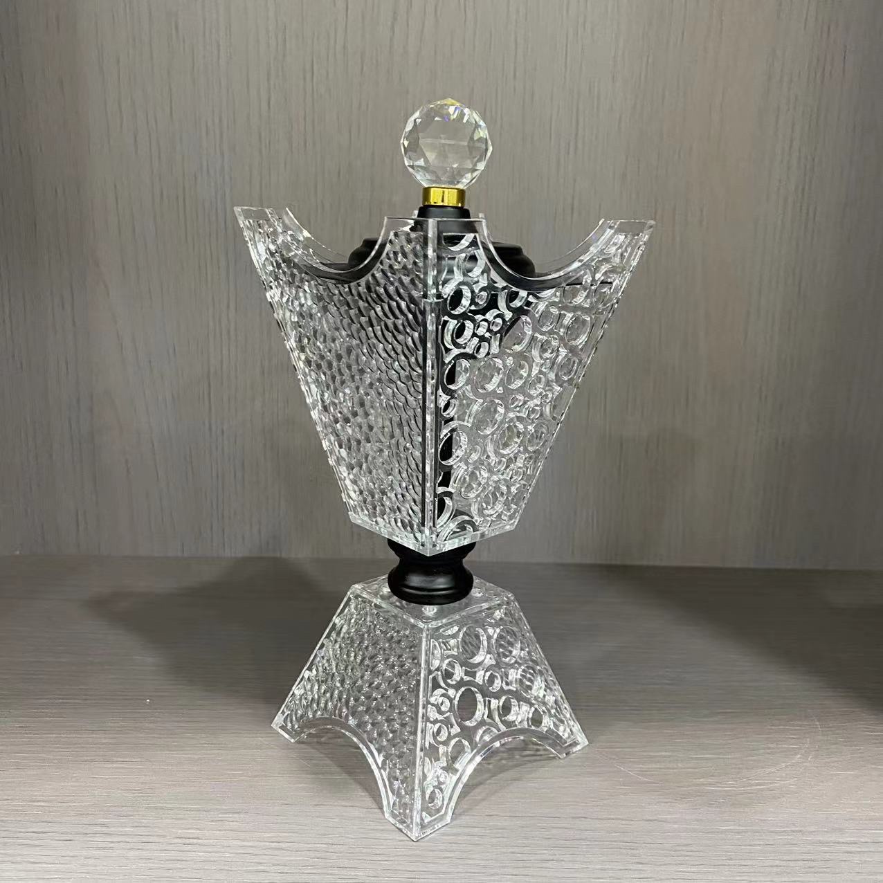 Explosive Hollow Acrylic Pc Transparent Incense Burner Charcoal Stove Gift Crafts 7301 Specification drawing