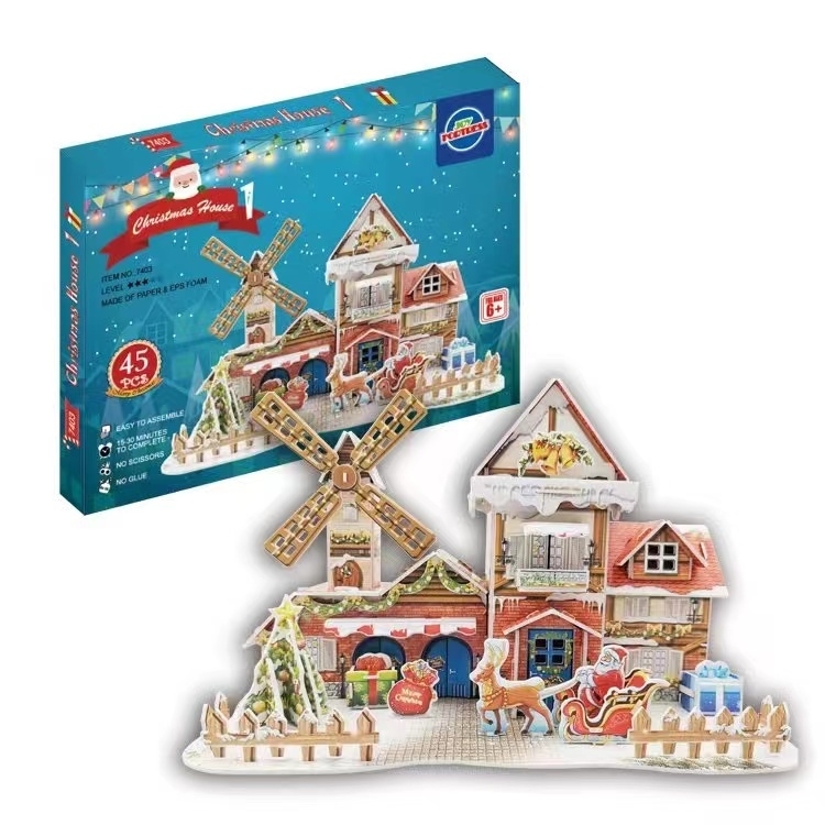 DIY Christmas 3D Jigsaw Puzzle Series promotional gifts and giveaways Application Scenario