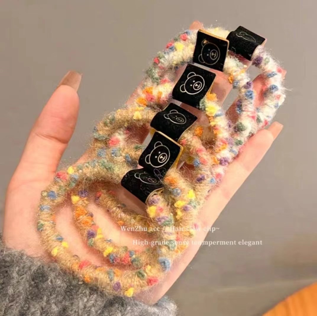 Simple bear headband, leather case, internet-famous style, leather band, women's hair tie, high-elasticity and durable headwear, ponytail hair tie details Picture