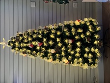厂家直销批发1.8米暖白+松果+可爱小熊挂件光钎圣诞树 