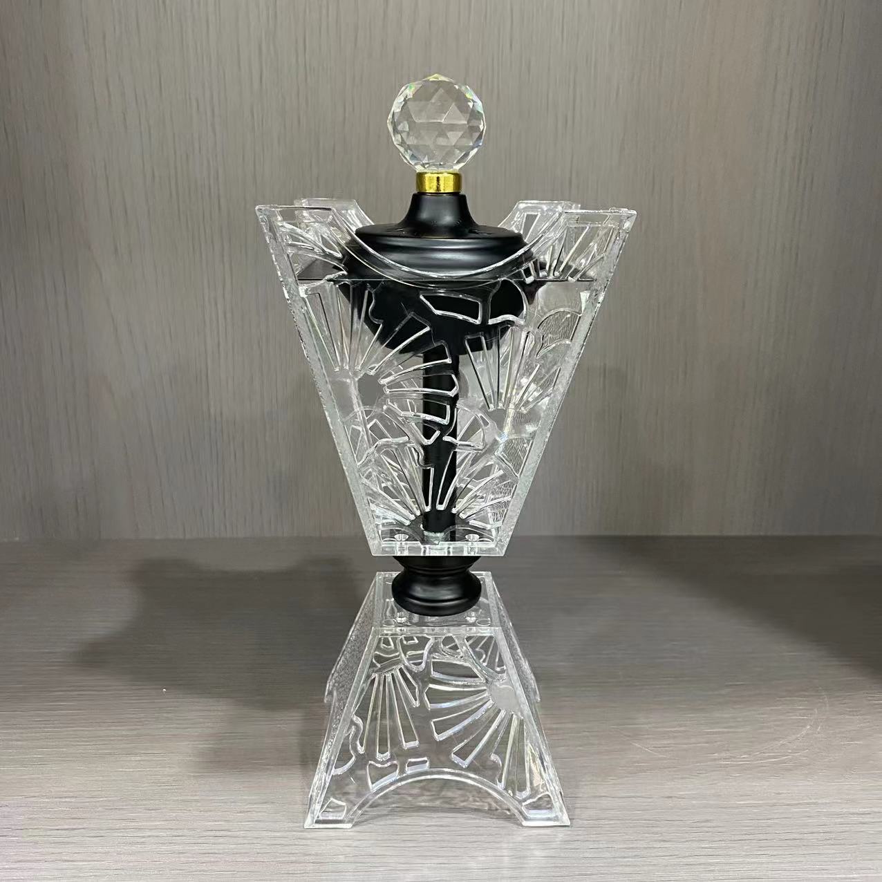 Explosive Muslim Ramadan Transparent Acrylic Pc Incense Burner Charcoal Stove Gift Crafts Specification drawing